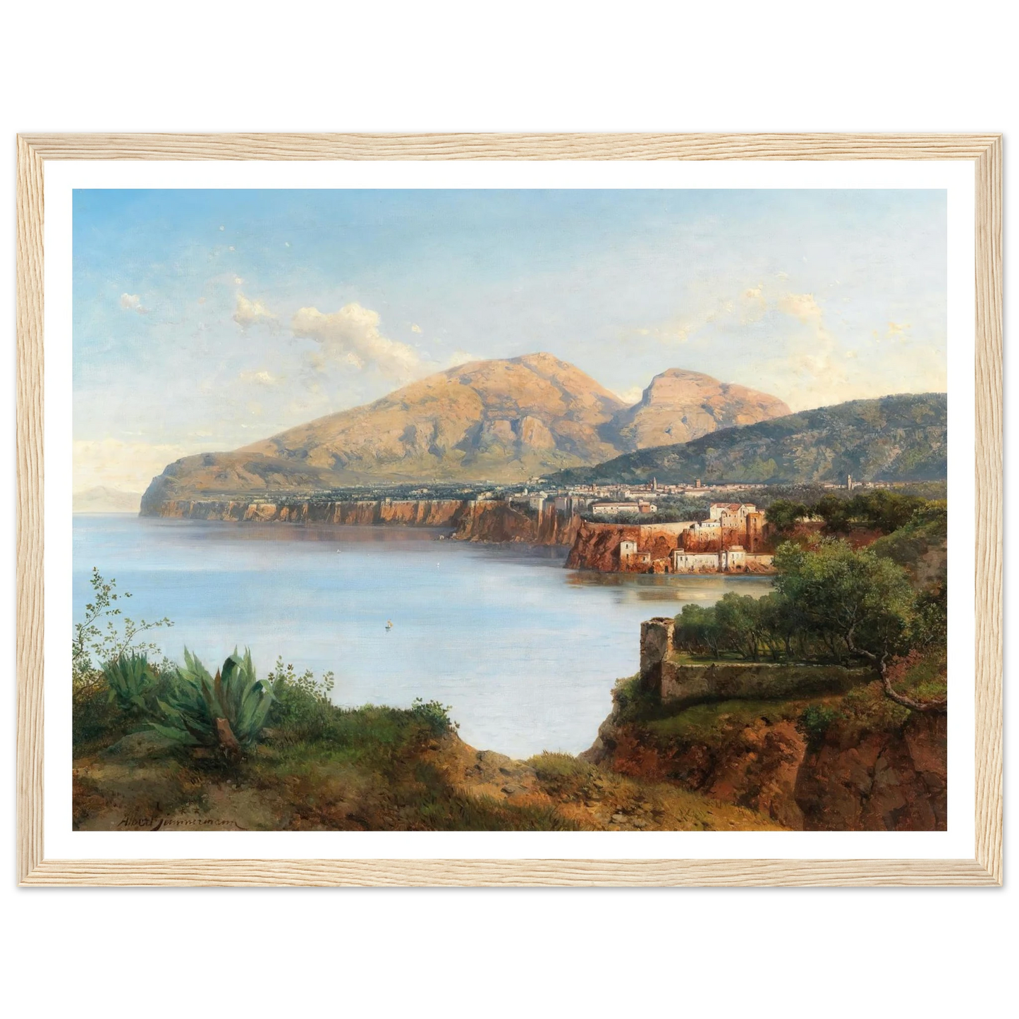 A View Of Sorrento Art Print | Albert Zimmermann - Framed Poster - 30x40 cm / 12x16″ - Black frame