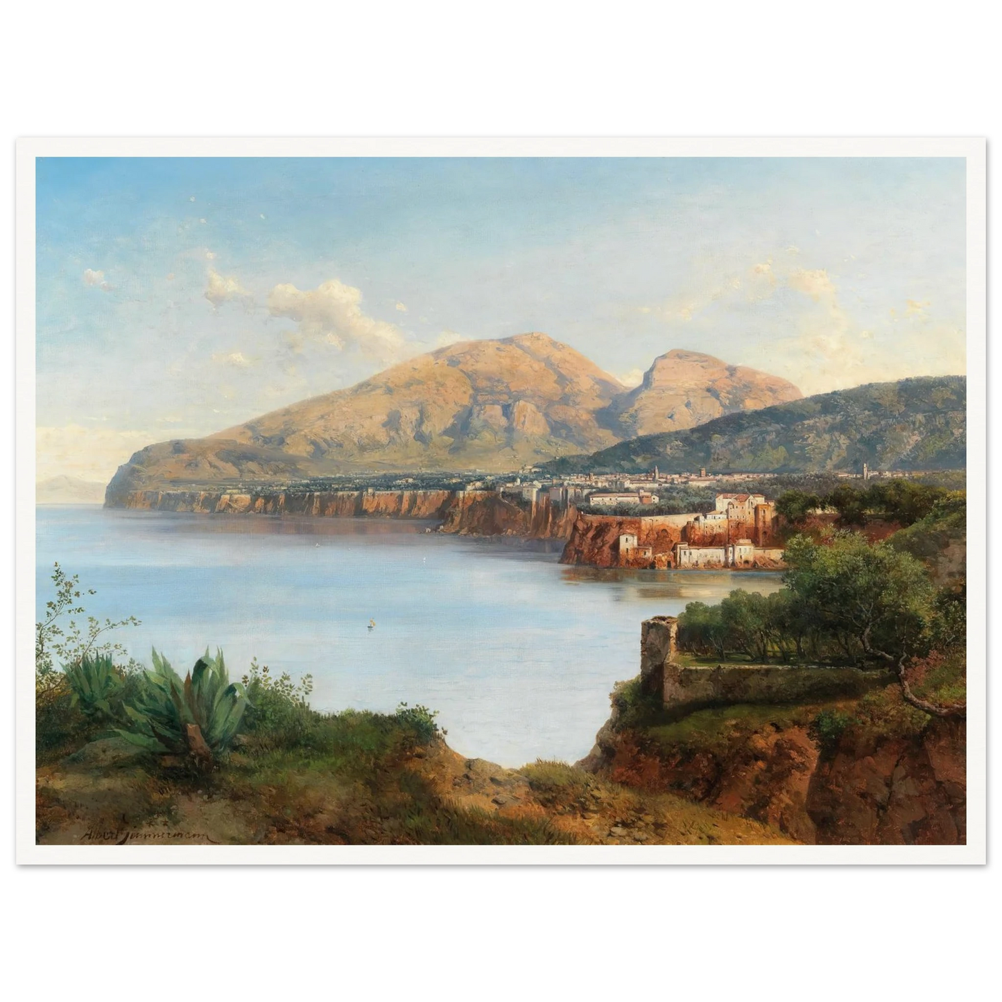 A View Of Sorrento Art Print | Albert Zimmermann - Framed Poster - 30x40 cm / 12x16″ - Black frame