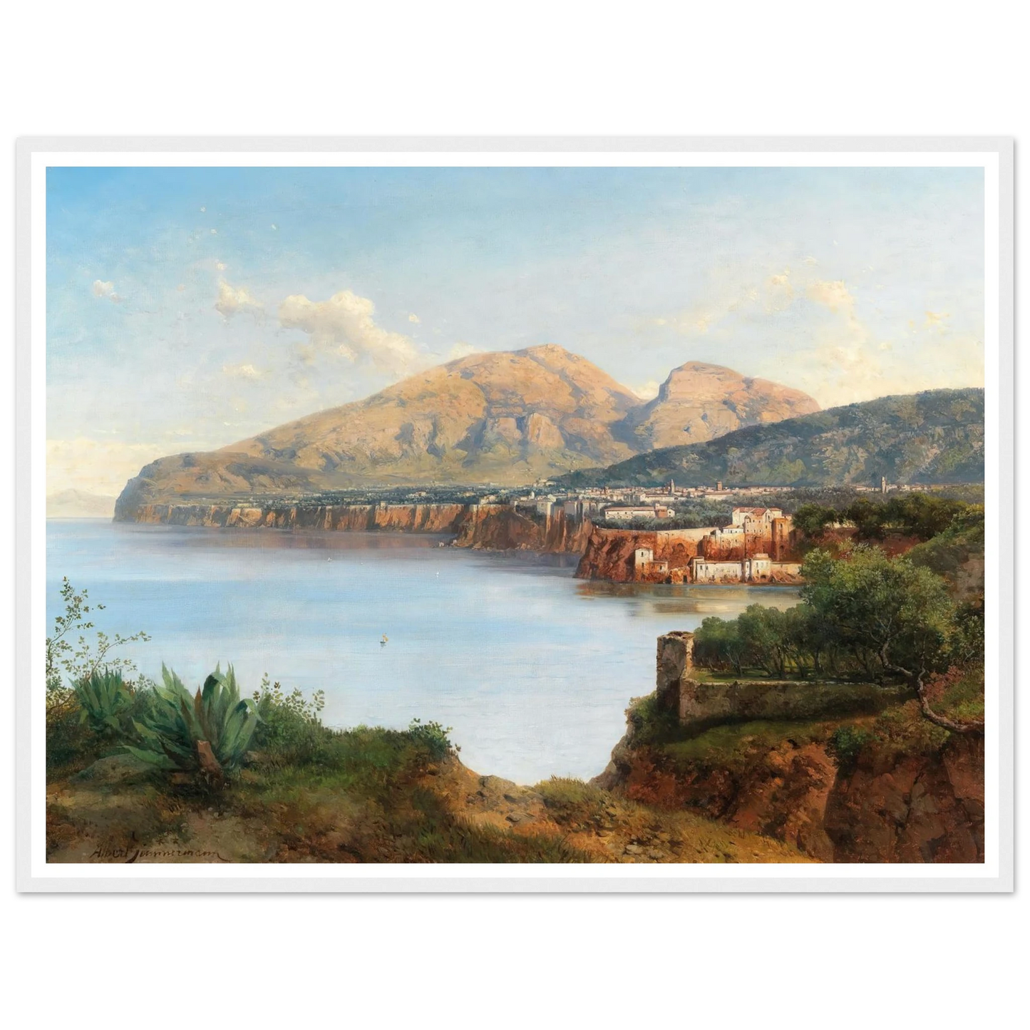 A View Of Sorrento Art Print | Albert Zimmermann - Framed Poster - 30x40 cm / 12x16″ - Black frame