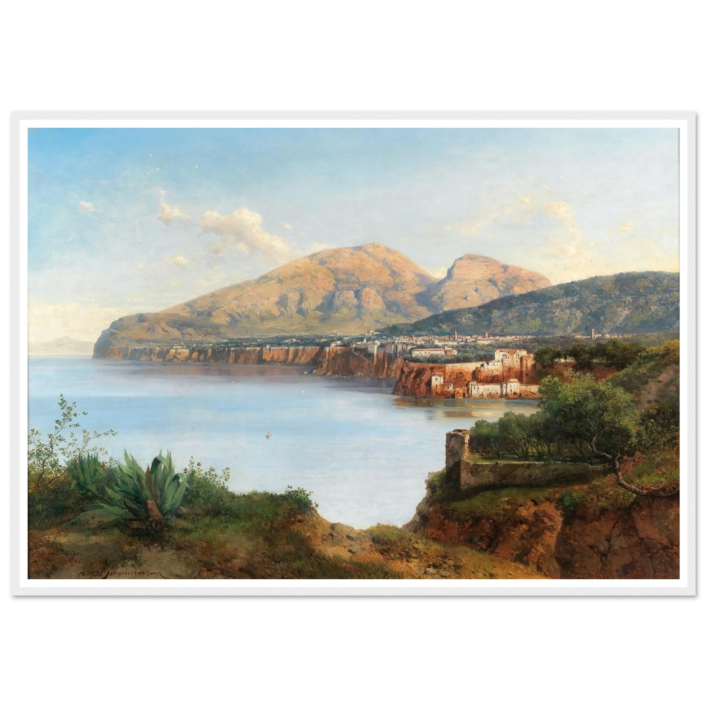 A View Of Sorrento Art Print | Albert Zimmermann - Framed Poster - 30x40 cm / 12x16″ - Black frame
