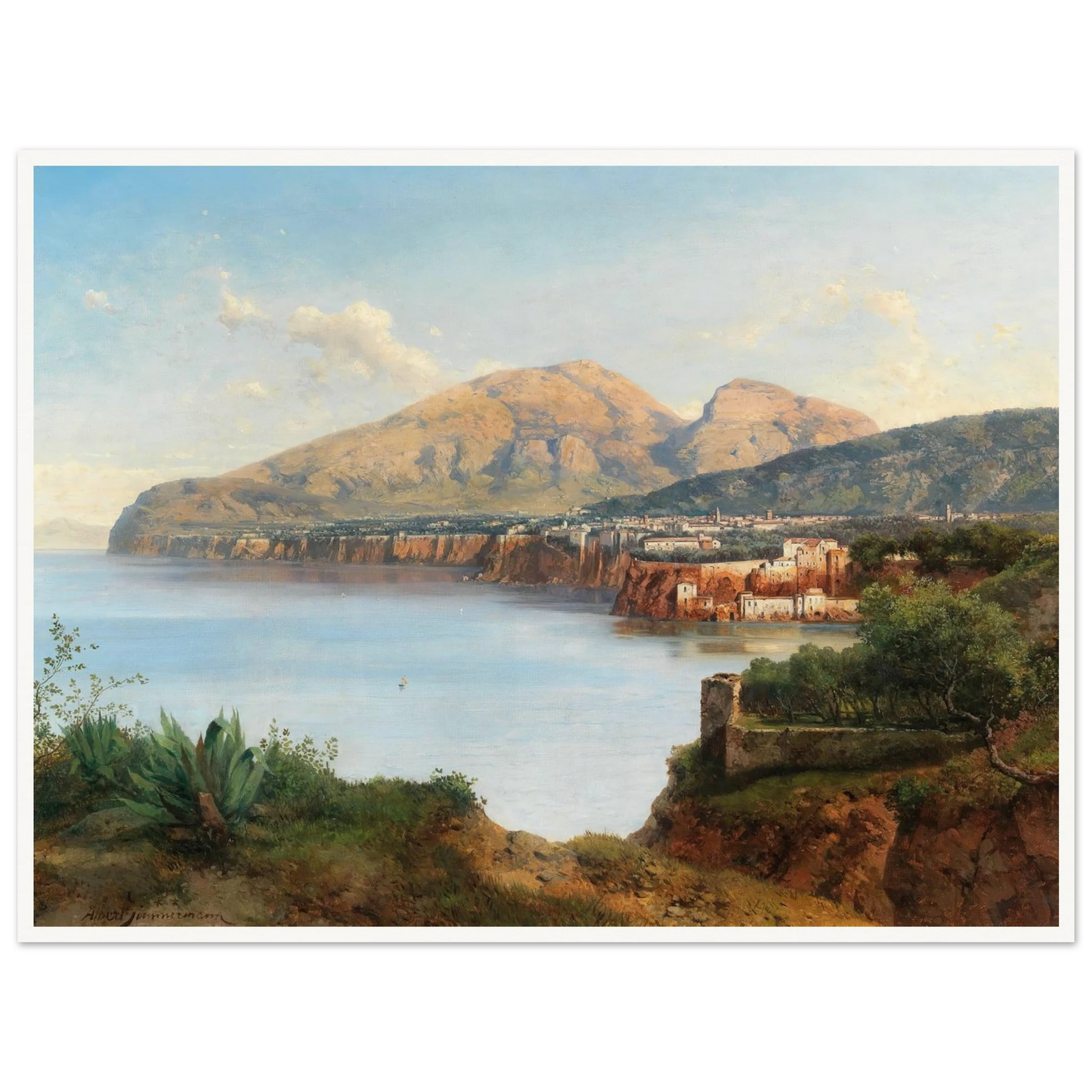 A View Of Sorrento Art Print | Albert Zimmermann - Framed Poster - 30x40 cm / 12x16″ - Black frame