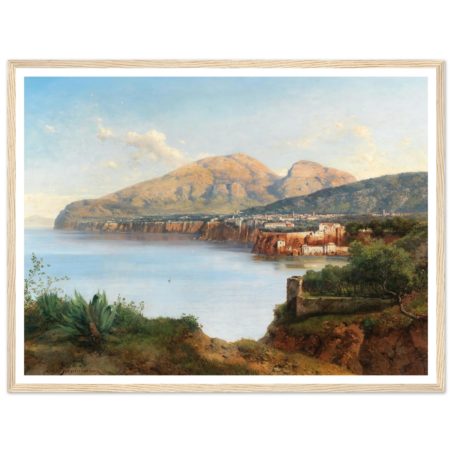 A View Of Sorrento Art Print | Albert Zimmermann - Framed Poster - 30x40 cm / 12x16″ - Black frame