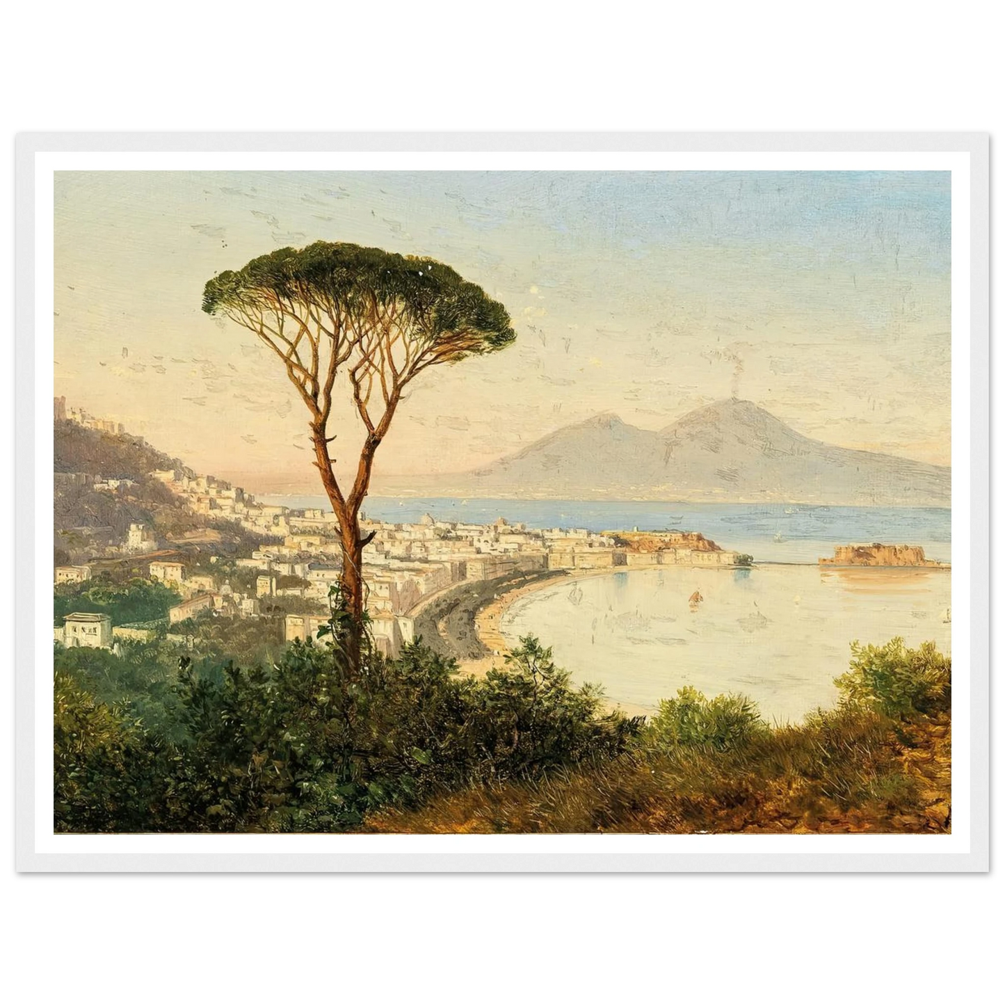 A View of the Bay of Naples Art Print | Albert Zimmermann - Framed Poster - 30x40 cm / 12x16″ - Black frame