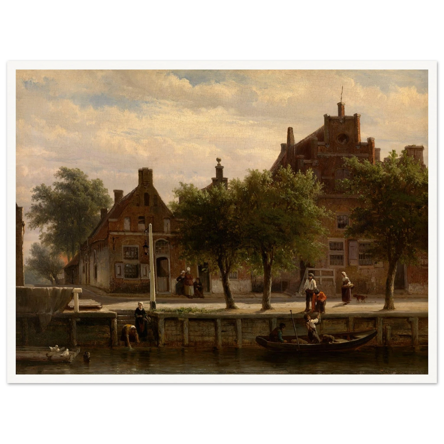 A View of the Harbour of Hasselt, Overijssel (1862) Art Print | Cornelis Springer - Framed Poster - 30x40 cm / 12x16″ - Black frame