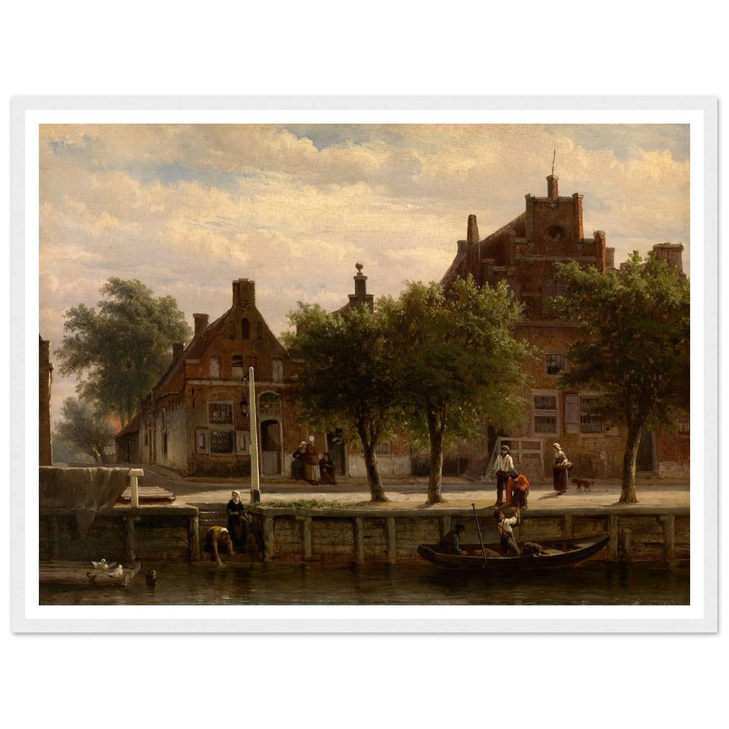 A View of the Harbour of Hasselt, Overijssel (1862) Art Print | Cornelis Springer - Framed Poster - 30x40 cm / 12x16″ - Black frame