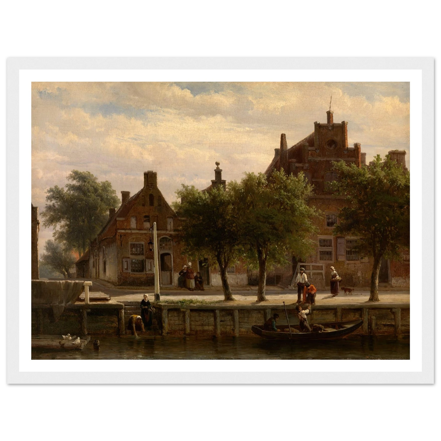 A View of the Harbour of Hasselt, Overijssel (1862) Art Print | Cornelis Springer - Framed Poster - 30x40 cm / 12x16″ - Black frame