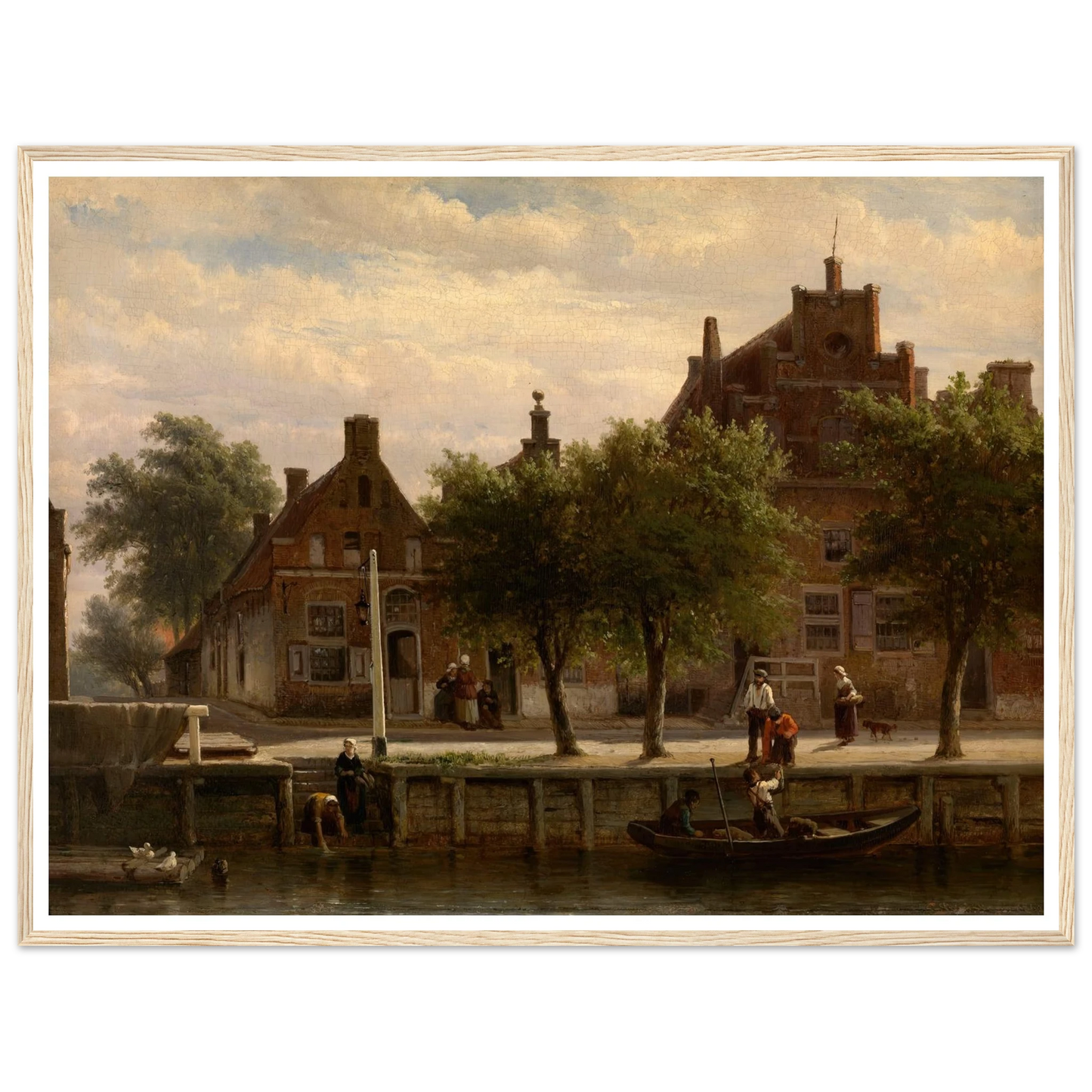 A View of the Harbour of Hasselt, Overijssel (1862) Art Print | Cornelis Springer - Framed Poster - 30x40 cm / 12x16″ - Black frame