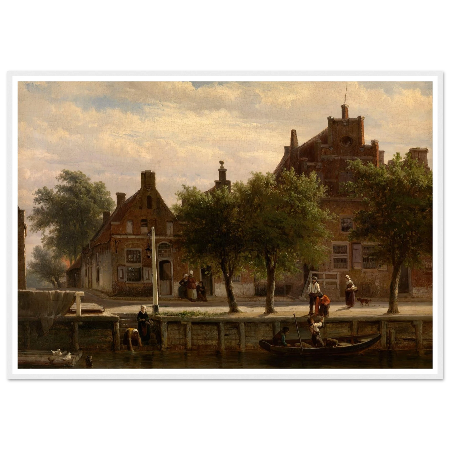 A View of the Harbour of Hasselt, Overijssel (1862) Art Print | Cornelis Springer - Framed Poster - 30x40 cm / 12x16″ - Black frame