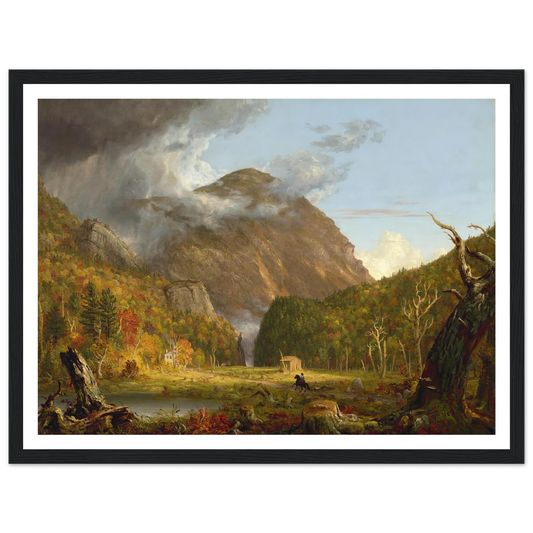 A View of the Mountain Pass Called the Notch of the White Mountains (Crawford Notch) (1839) Art Print | Thomas Cole - Framed Poster - 30x40 cm / 12x16″ - Black frame