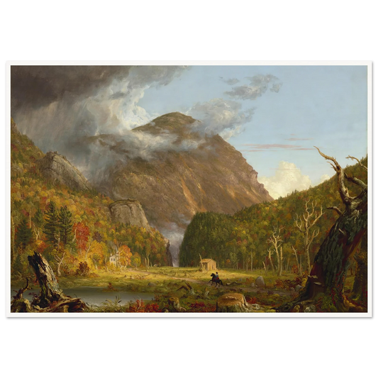 A View of the Mountain Pass Called the Notch of the White Mountains (Crawford Notch) (1839) Art Print | Thomas Cole - Framed Poster - 30x40 cm / 12x16″ - Black frame