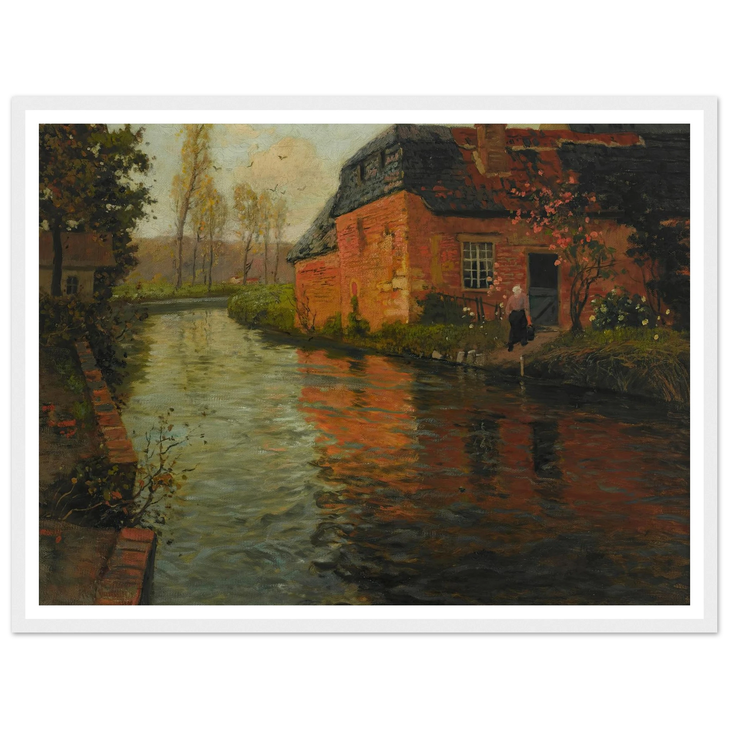 A view of the river La Varenne (1894) Art Print | Frits Thaulow - Framed Poster - 30x40 cm / 12x16″ - Black frame