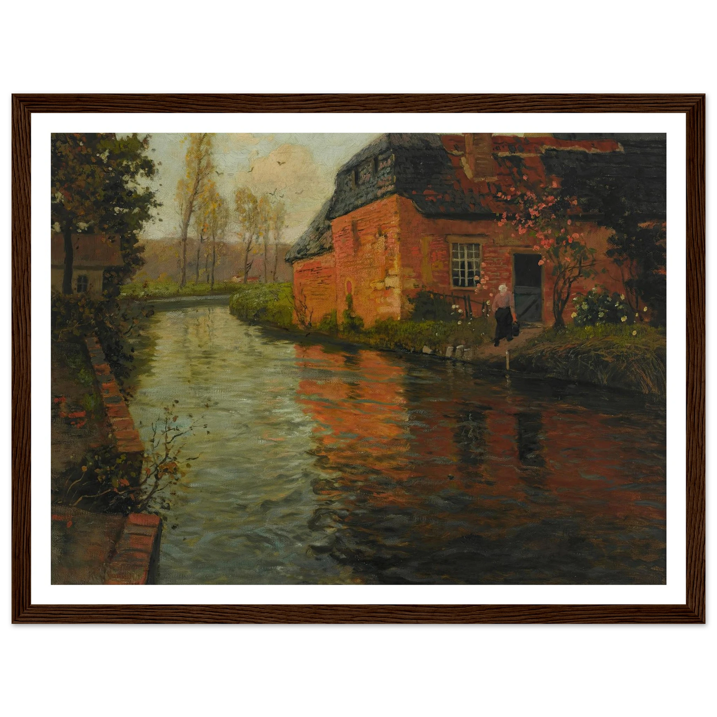 A view of the river La Varenne (1894) Art Print | Frits Thaulow - Framed Poster - 30x40 cm / 12x16″ - Black frame
