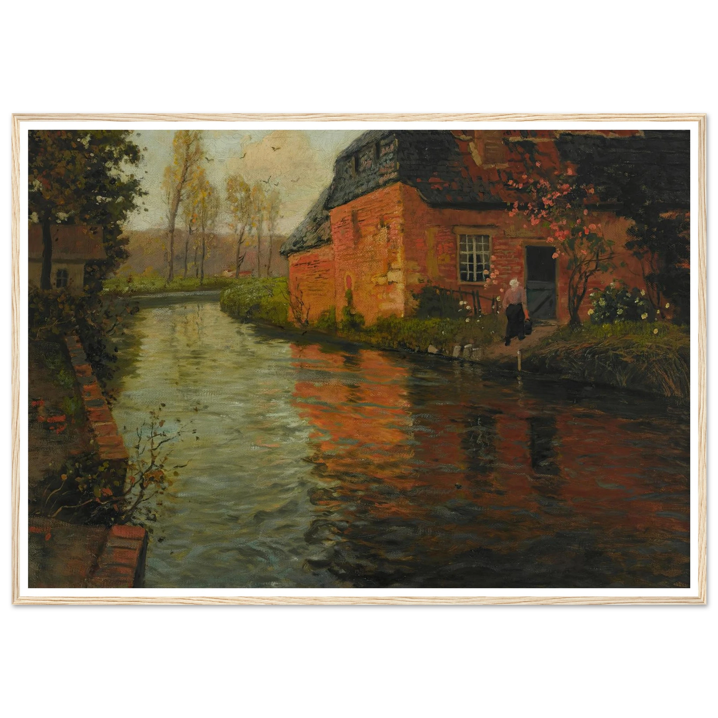 A view of the river La Varenne (1894) Art Print | Frits Thaulow - Framed Poster - 30x40 cm / 12x16″ - Black frame