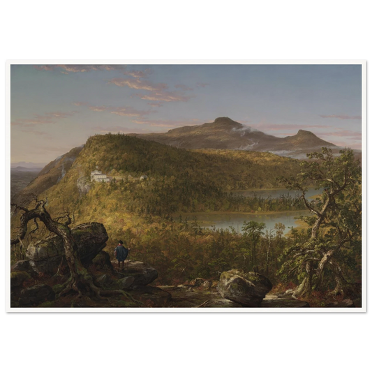 A View of the Two Lakes and Mountain House, Catskill Mountains, Morning Art Print | Thomas Cole - Framed Poster - 30x40 cm / 12x16″ - Black frame