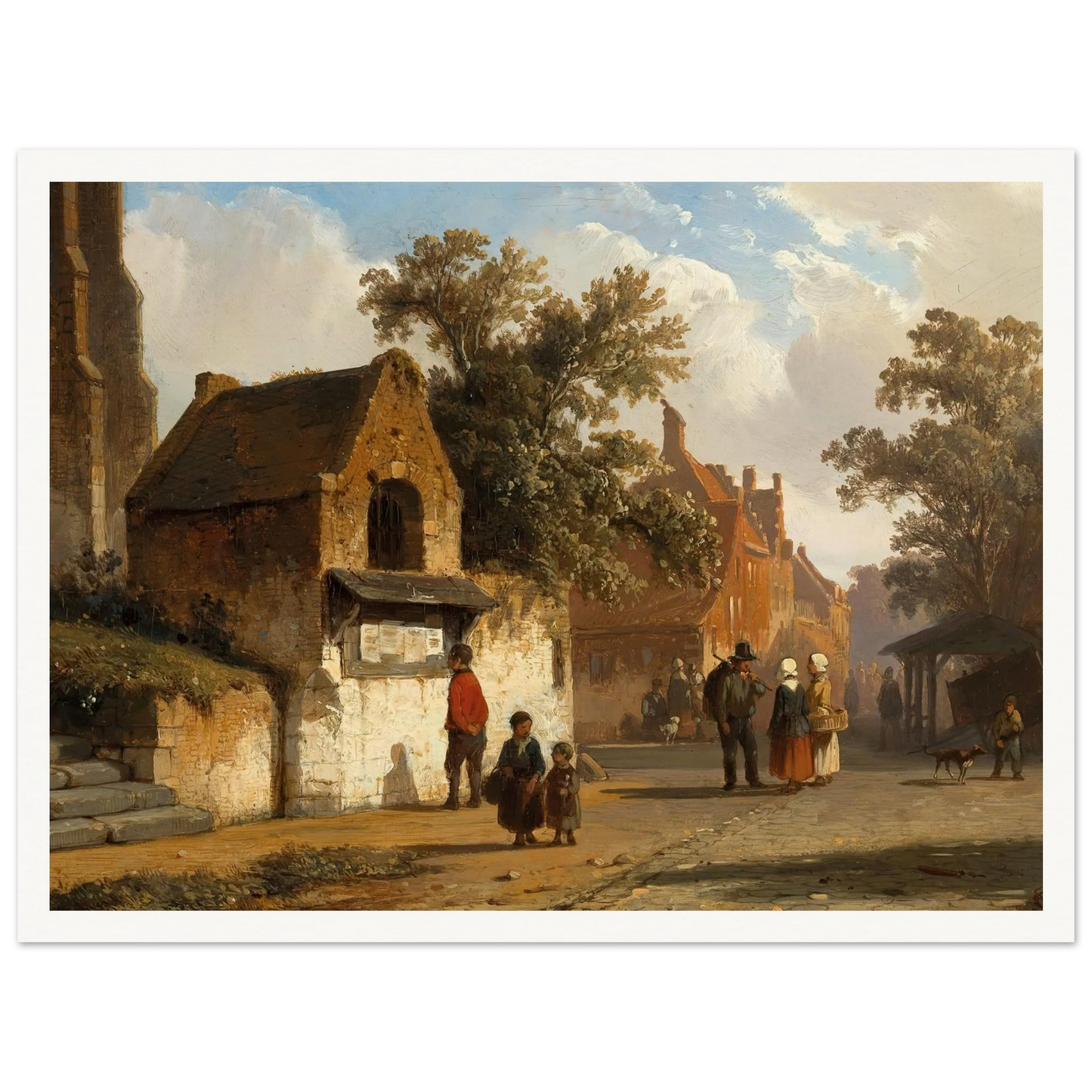 A Village Road (1851) Art Print | Cornelis Springer - Framed Poster - 30x40 cm / 12x16″ - Black frame