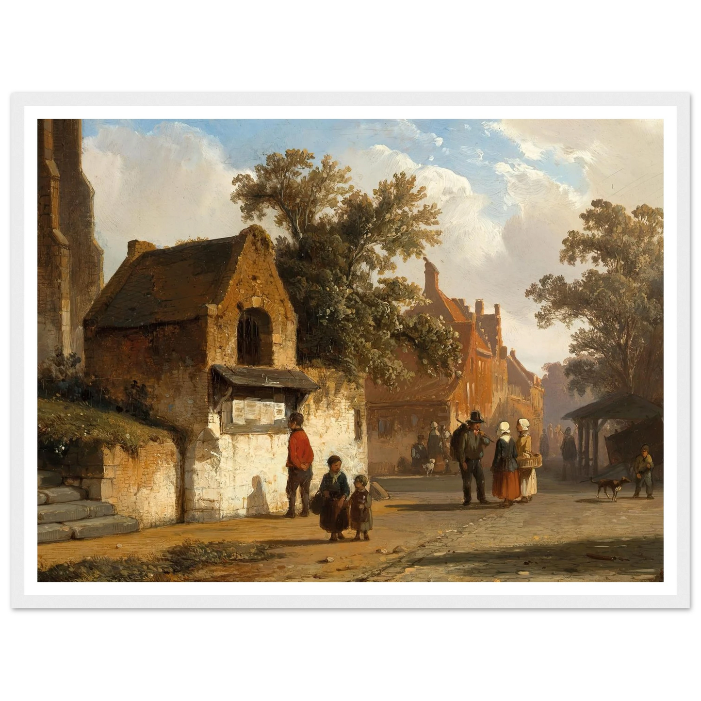 A Village Road (1851) Art Print | Cornelis Springer - Framed Poster - 30x40 cm / 12x16″ - Black frame