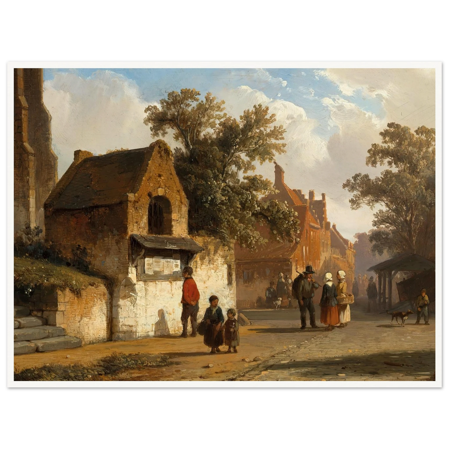 A Village Road (1851) Art Print | Cornelis Springer - Framed Poster - 30x40 cm / 12x16″ - Black frame