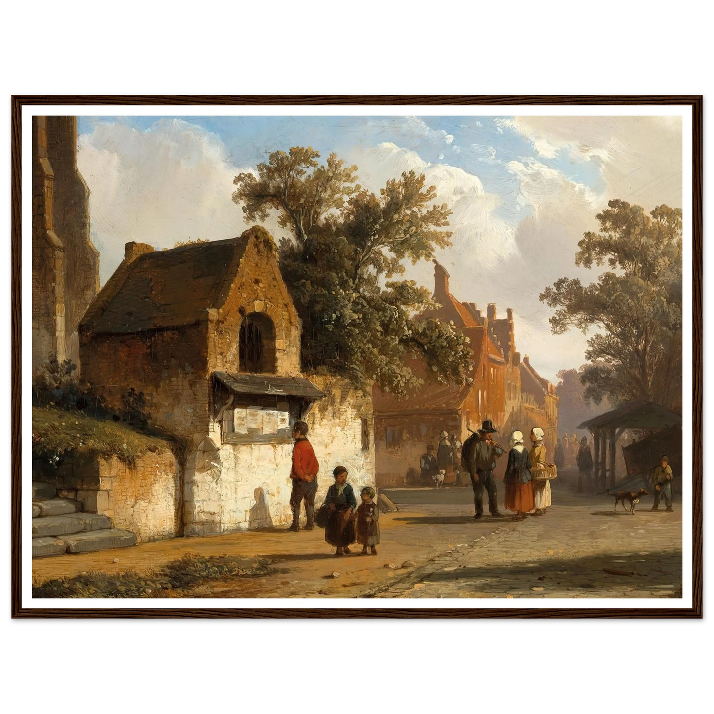 A Village Road (1851) Art Print | Cornelis Springer - Framed Poster - 30x40 cm / 12x16″ - Black frame