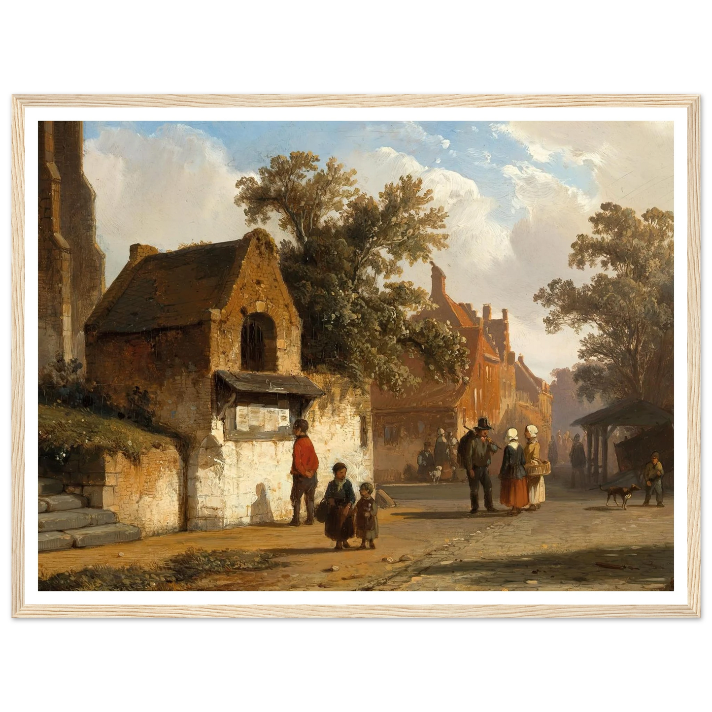 A Village Road (1851) Art Print | Cornelis Springer - Framed Poster - 30x40 cm / 12x16″ - Black frame