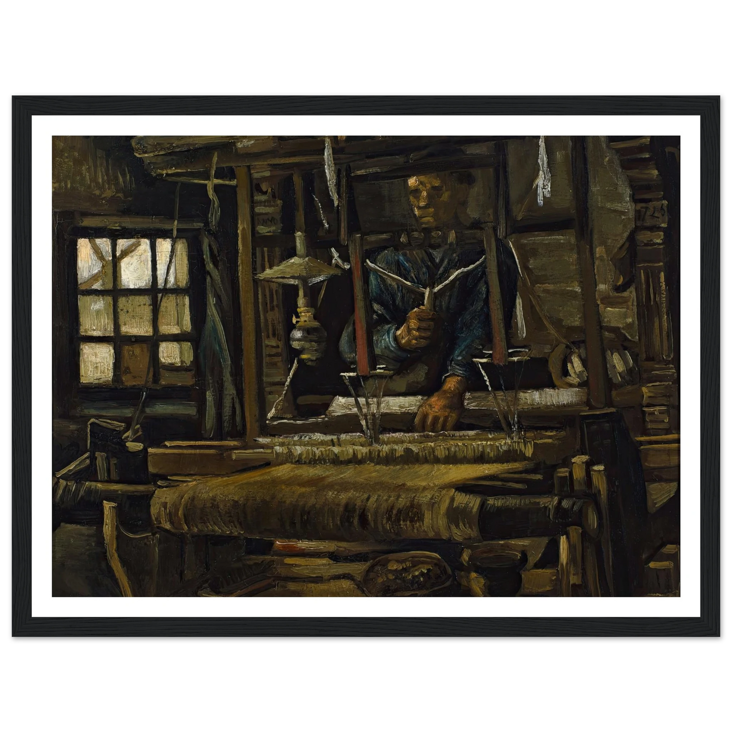 A Weaver’s Cottage (1884) Art Print | Vincent van Gogh - Framed Poster - 30x40 cm / 12x16″ - Black frame