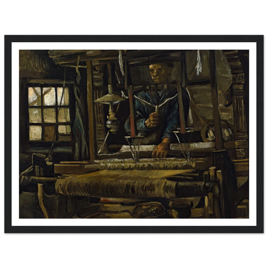A Weaver’s Cottage (1884) Art Print | Vincent van Gogh - Framed Poster - 30x40 cm / 12x16″ - Black frame