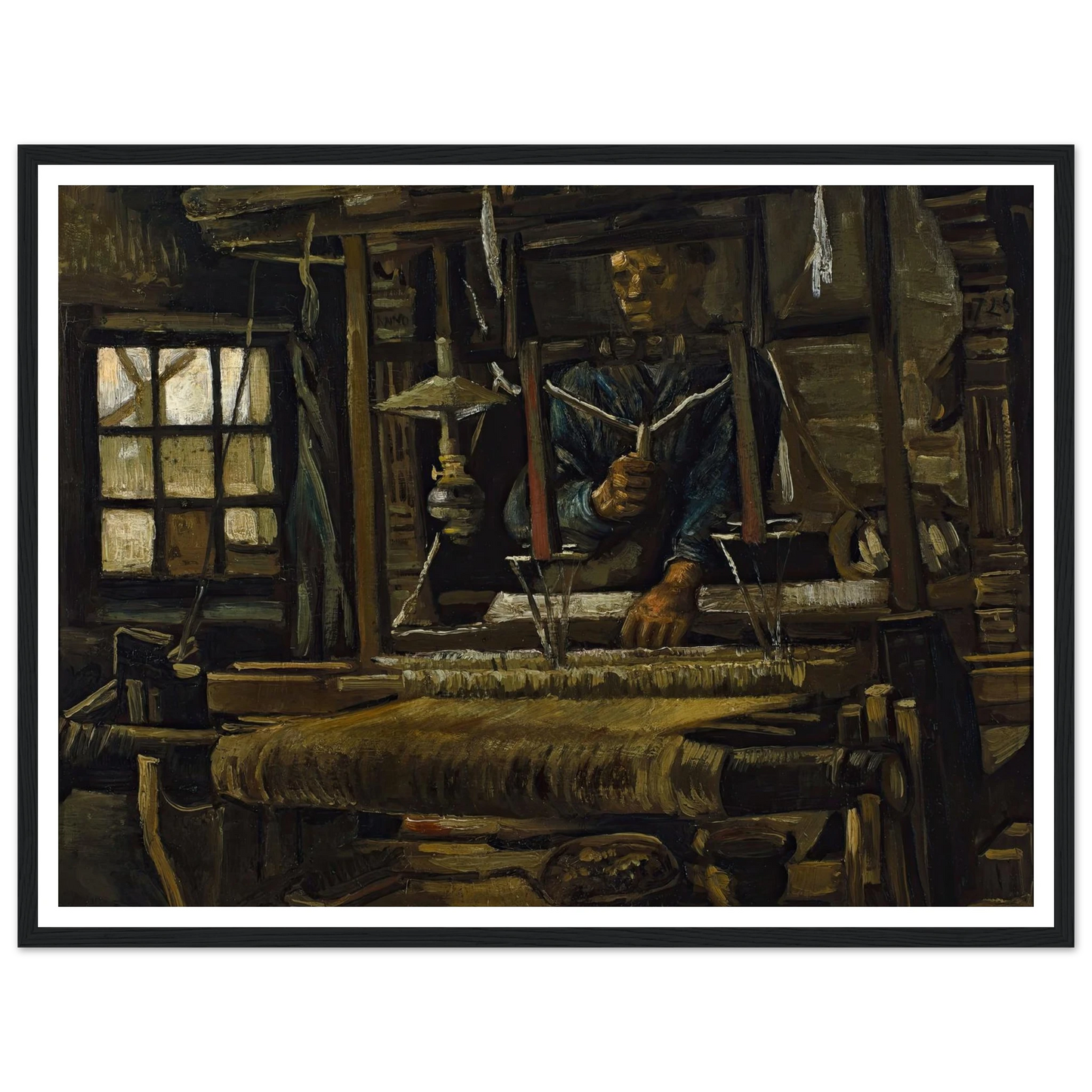 A Weaver’s Cottage (1884) Art Print | Vincent van Gogh - Framed Poster - 30x40 cm / 12x16″ - Black frame