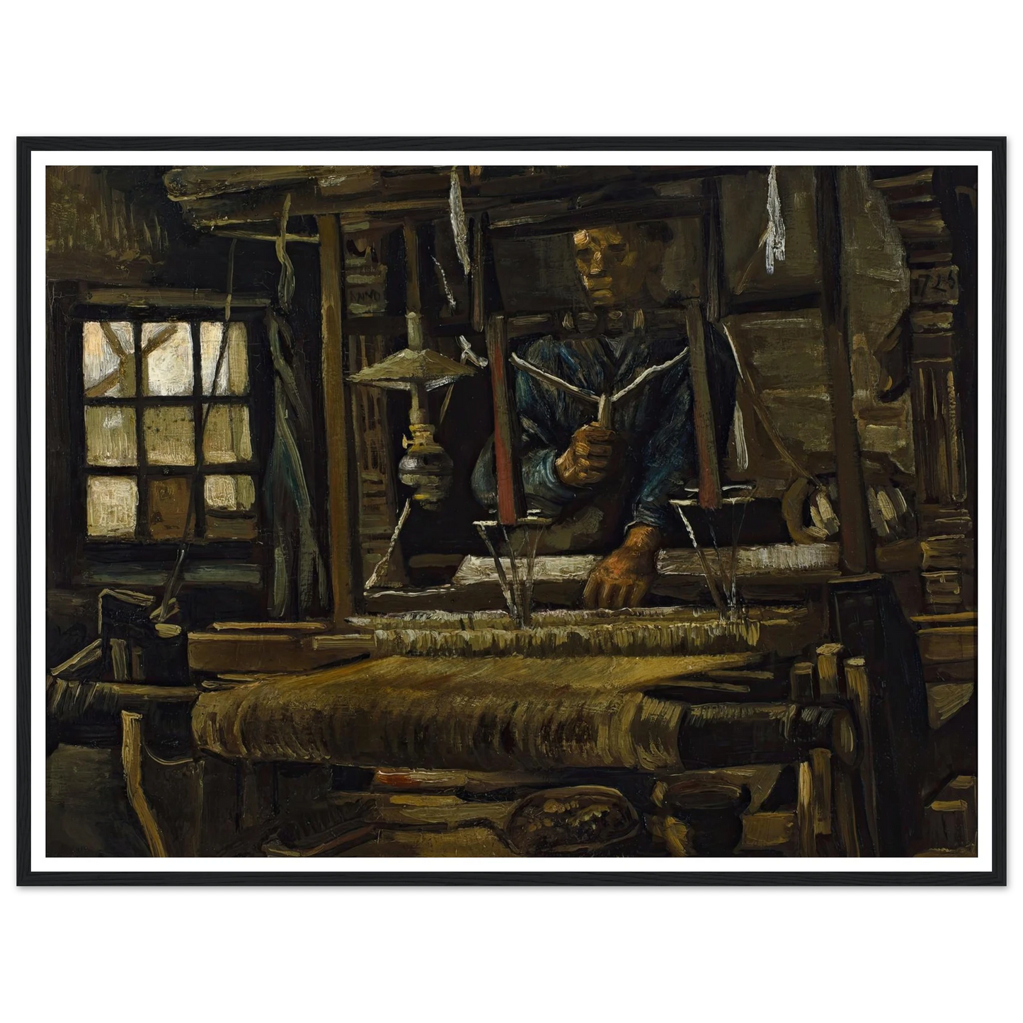 A Weaver’s Cottage (1884) Art Print | Vincent van Gogh - Framed Poster - 30x40 cm / 12x16″ - Black frame