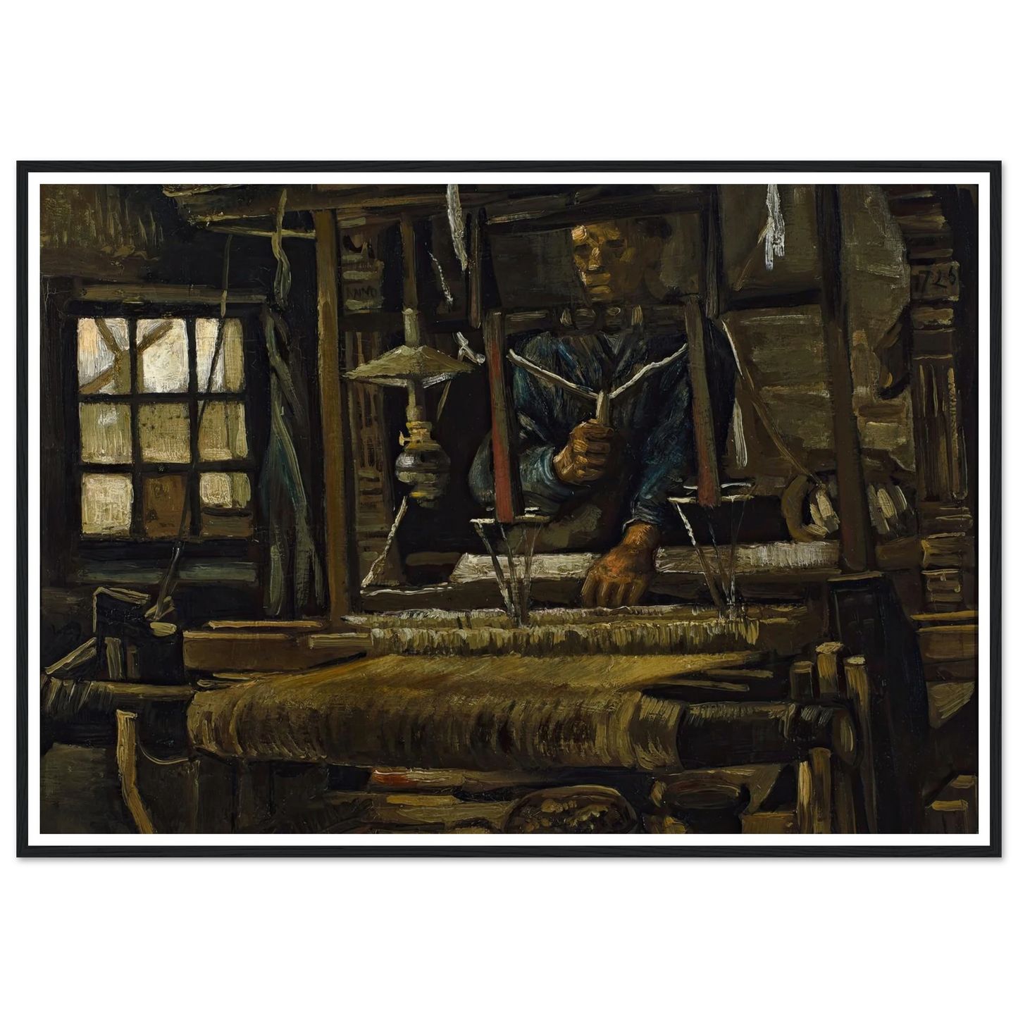 A Weaver’s Cottage (1884) Art Print | Vincent van Gogh - Framed Poster - 30x40 cm / 12x16″ - Black frame