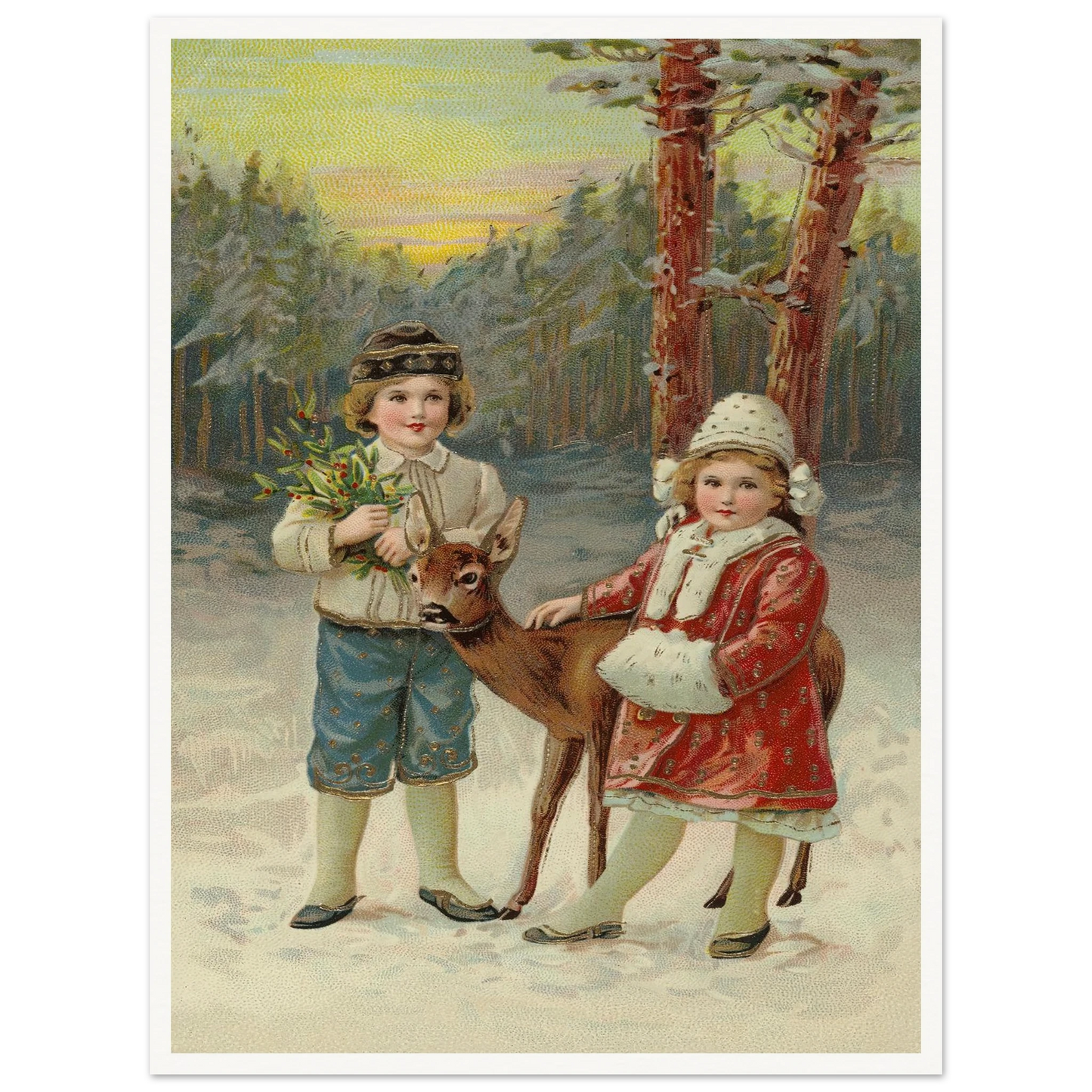 A Whispered Fawn Encounter - Framed Poster - 30x40 cm / 12x16″ - Black frame