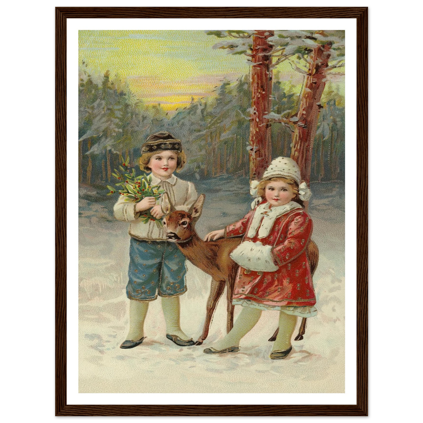 A Whispered Fawn Encounter - Framed Poster - 30x40 cm / 12x16″ - Black frame