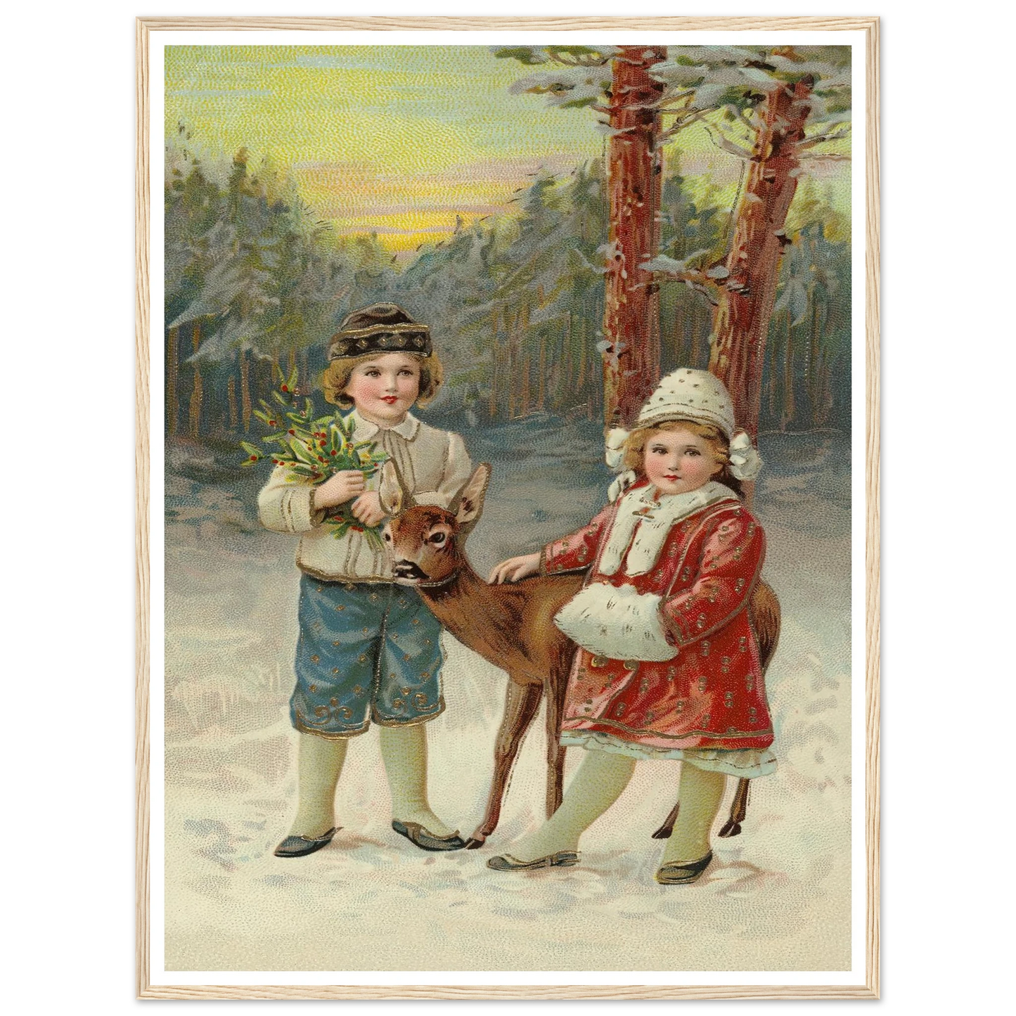 A Whispered Fawn Encounter - Framed Poster - 30x40 cm / 12x16″ - Black frame