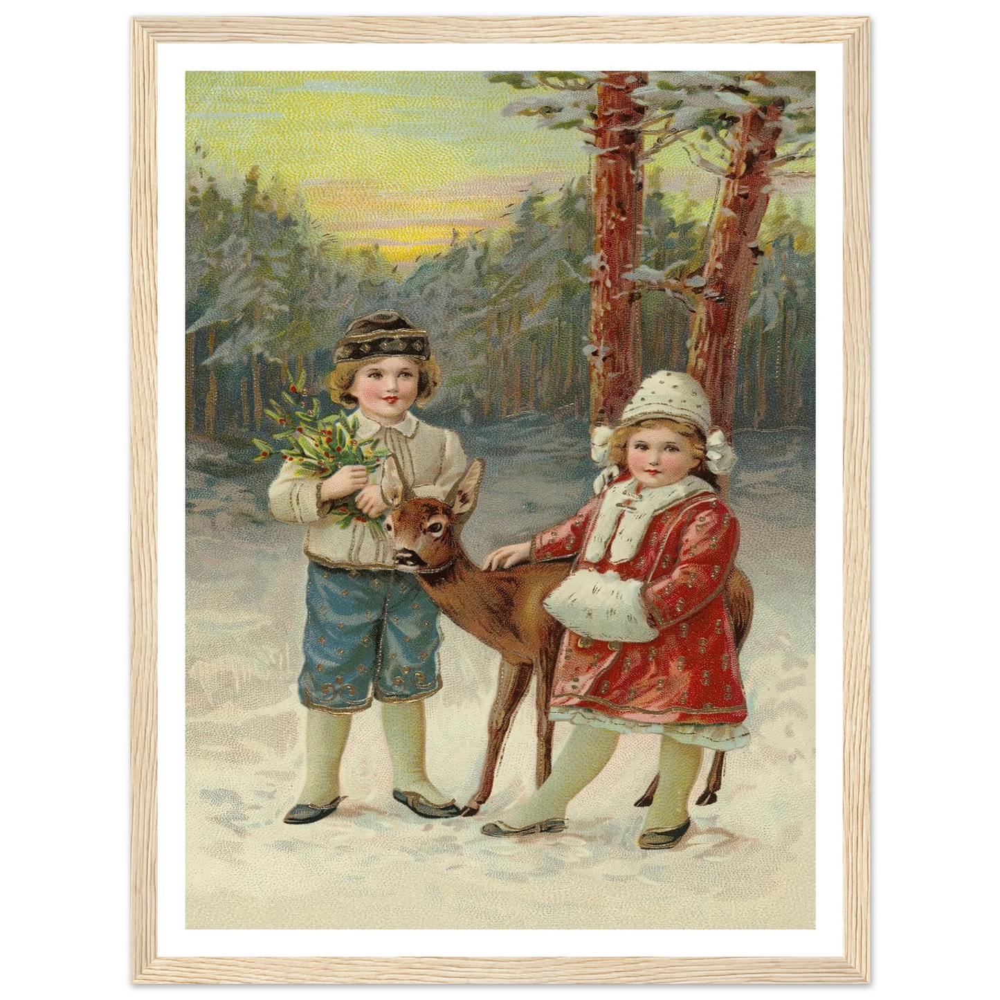 A Whispered Fawn Encounter - Framed Poster - 30x40 cm / 12x16″ - Black frame