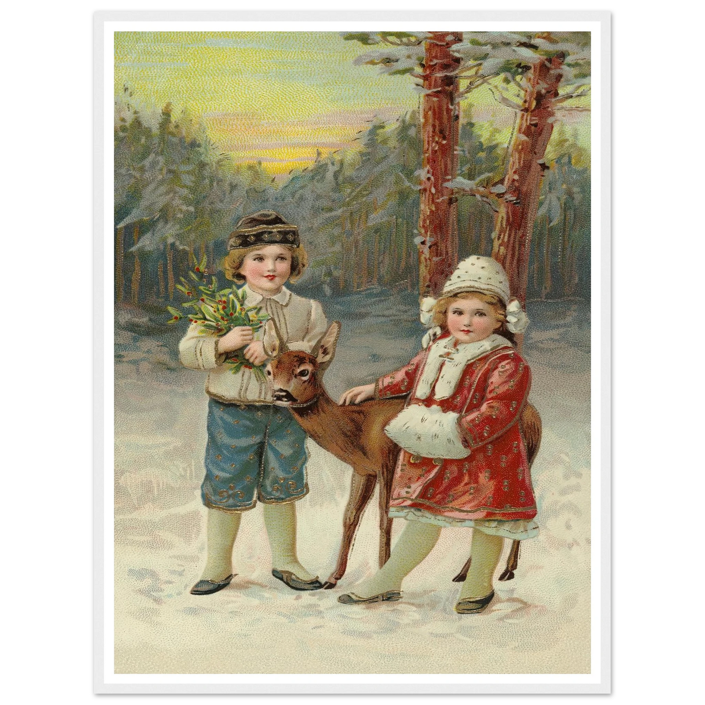A Whispered Fawn Encounter - Framed Poster - 30x40 cm / 12x16″ - Black frame