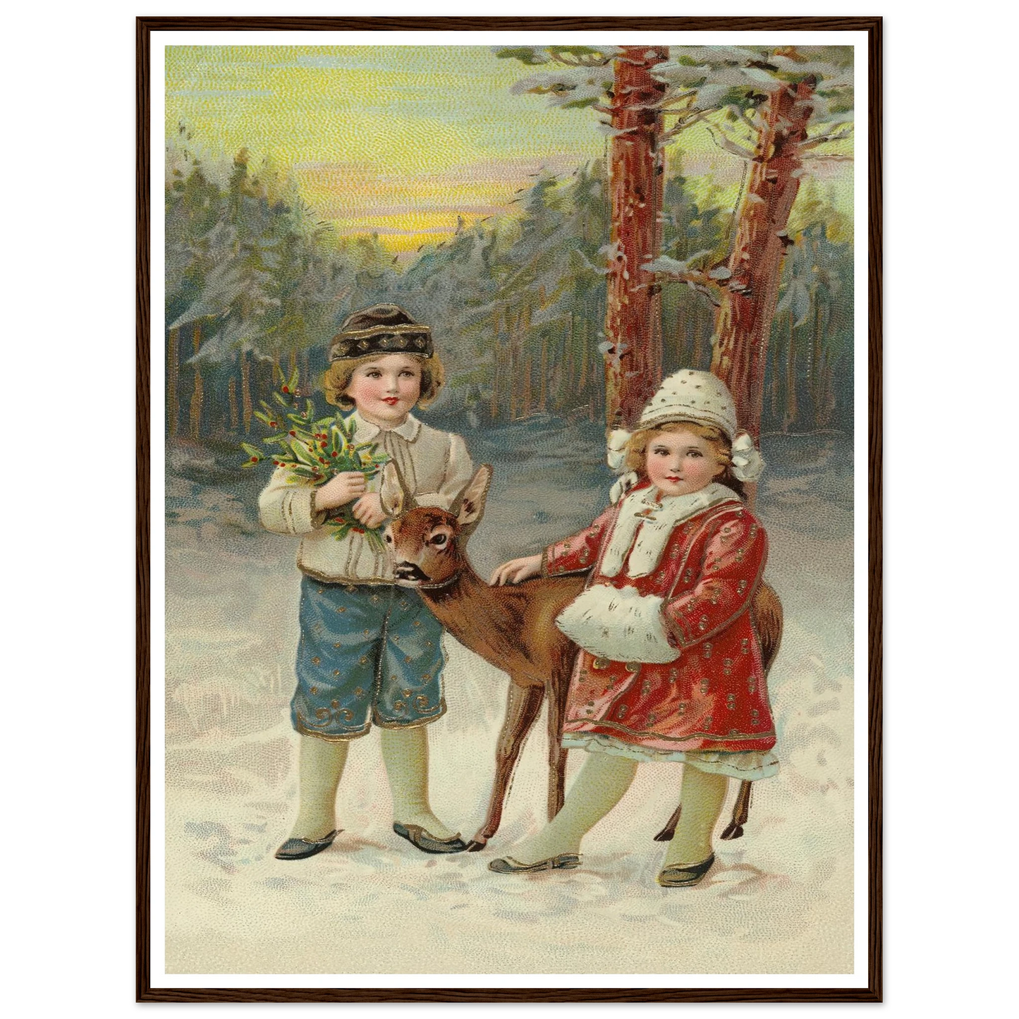 A Whispered Fawn Encounter - Framed Poster - 30x40 cm / 12x16″ - Black frame