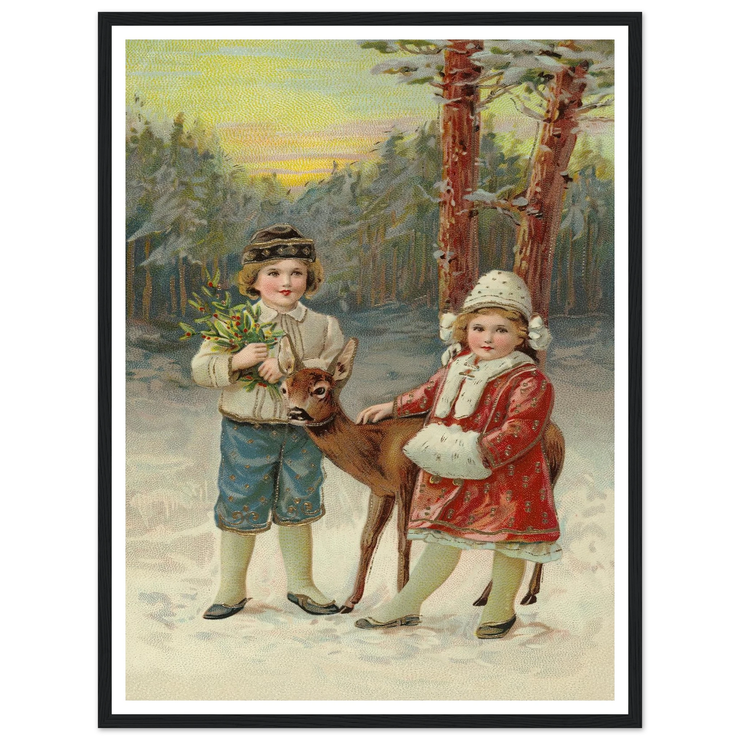 A Whispered Fawn Encounter - Framed Poster - 30x40 cm / 12x16″ - Black frame