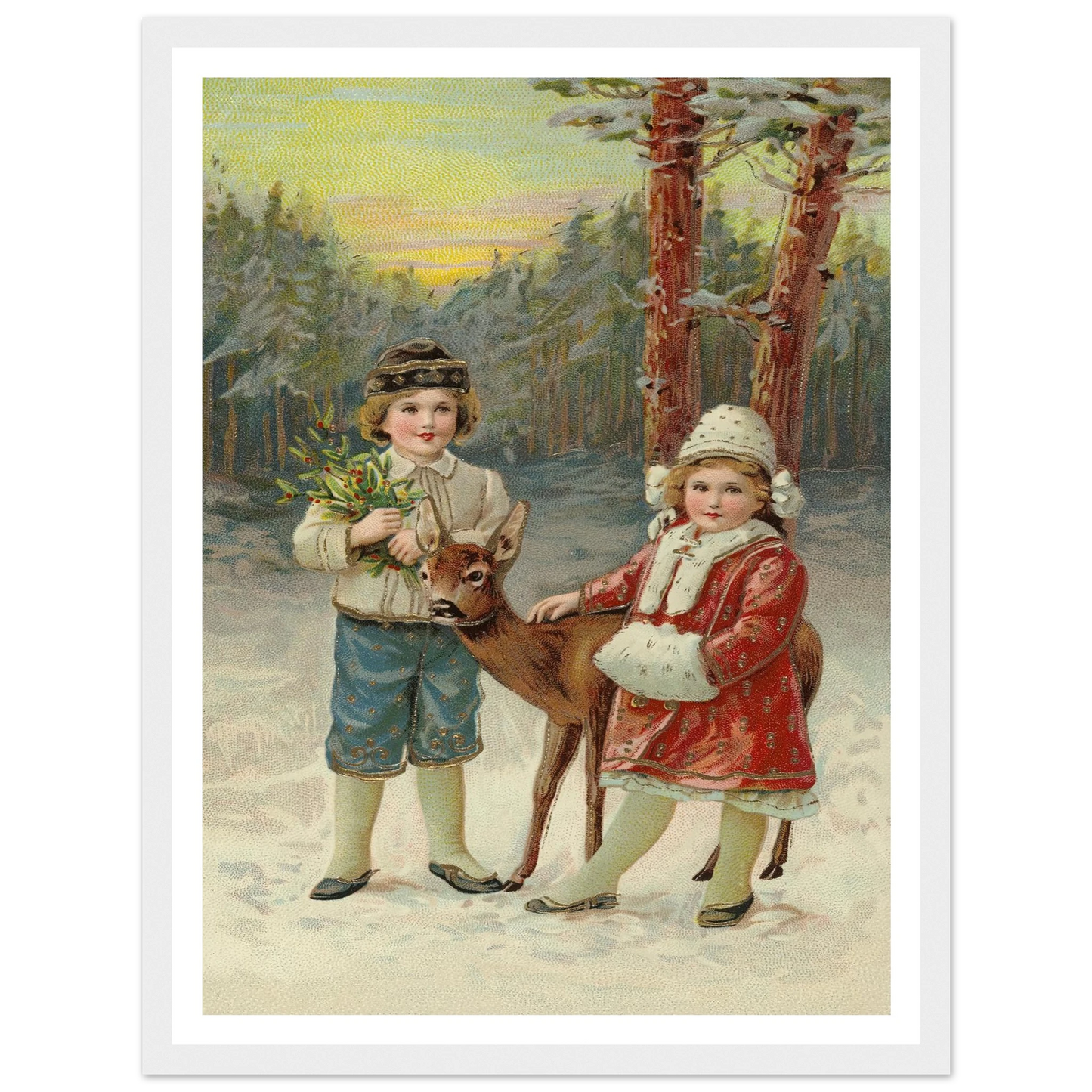A Whispered Fawn Encounter - Framed Poster - 30x40 cm / 12x16″ - Black frame