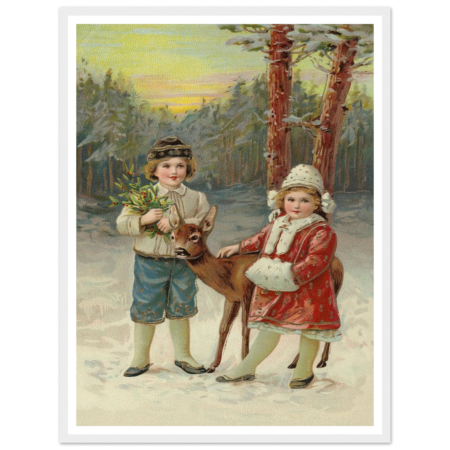 A Whispered Fawn Encounter - Framed Poster - 30x40 cm / 12x16″ - Black frame