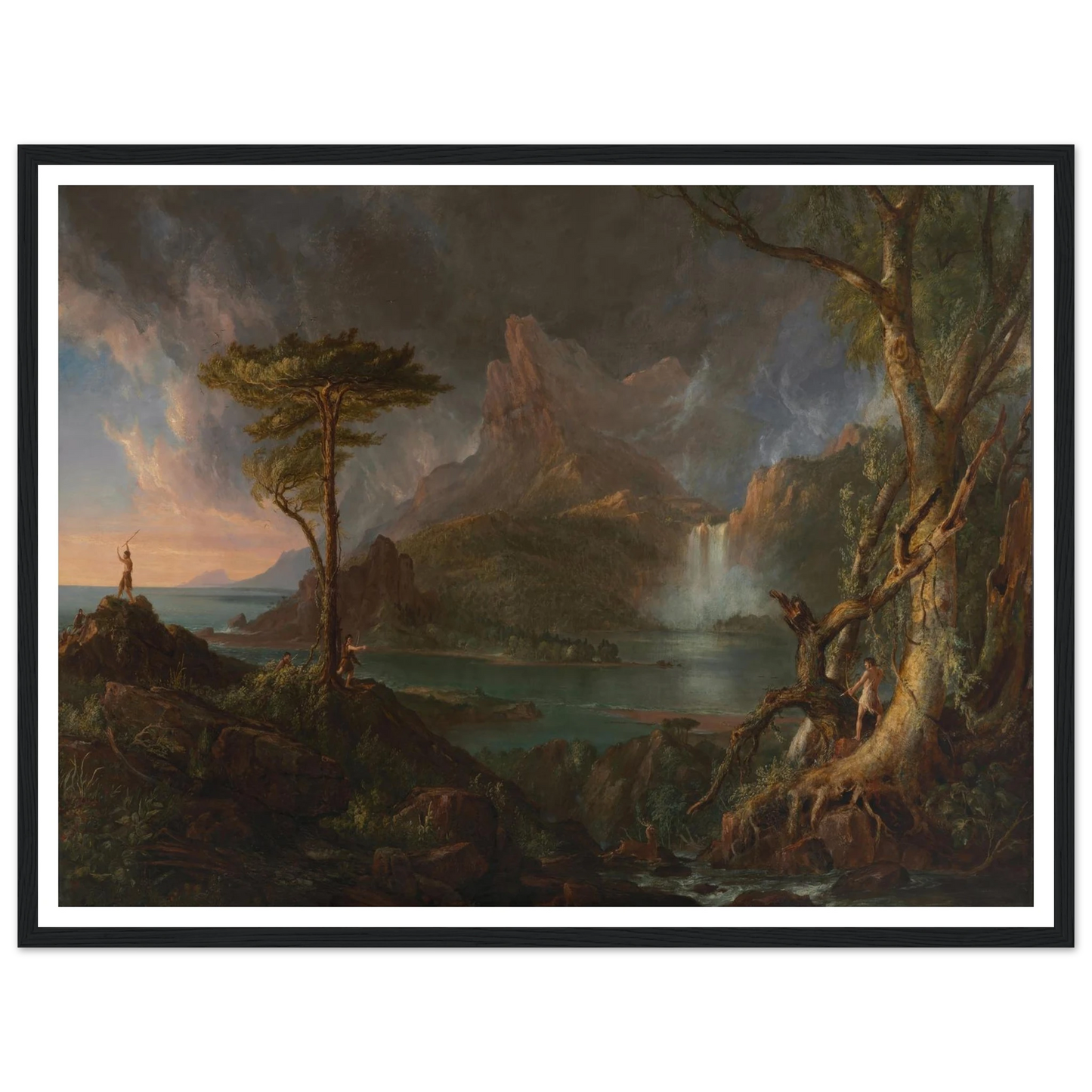 A Wild Scene (between 1831 and 1832) Art Print | Thomas Cole - Framed Poster - 30x40 cm / 12x16″ - Black frame