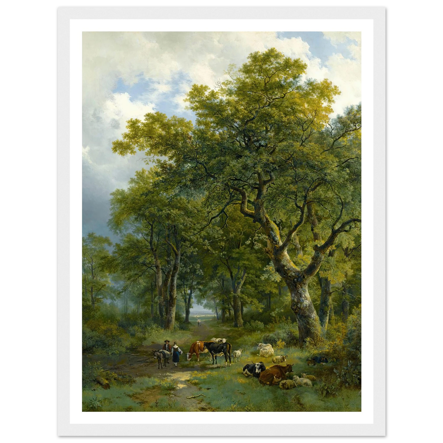 A Wooded Path (1833) Art Print | Barend Cornelis Koekkoek - Framed Poster - 30x40 cm / 12x16″ - Black frame