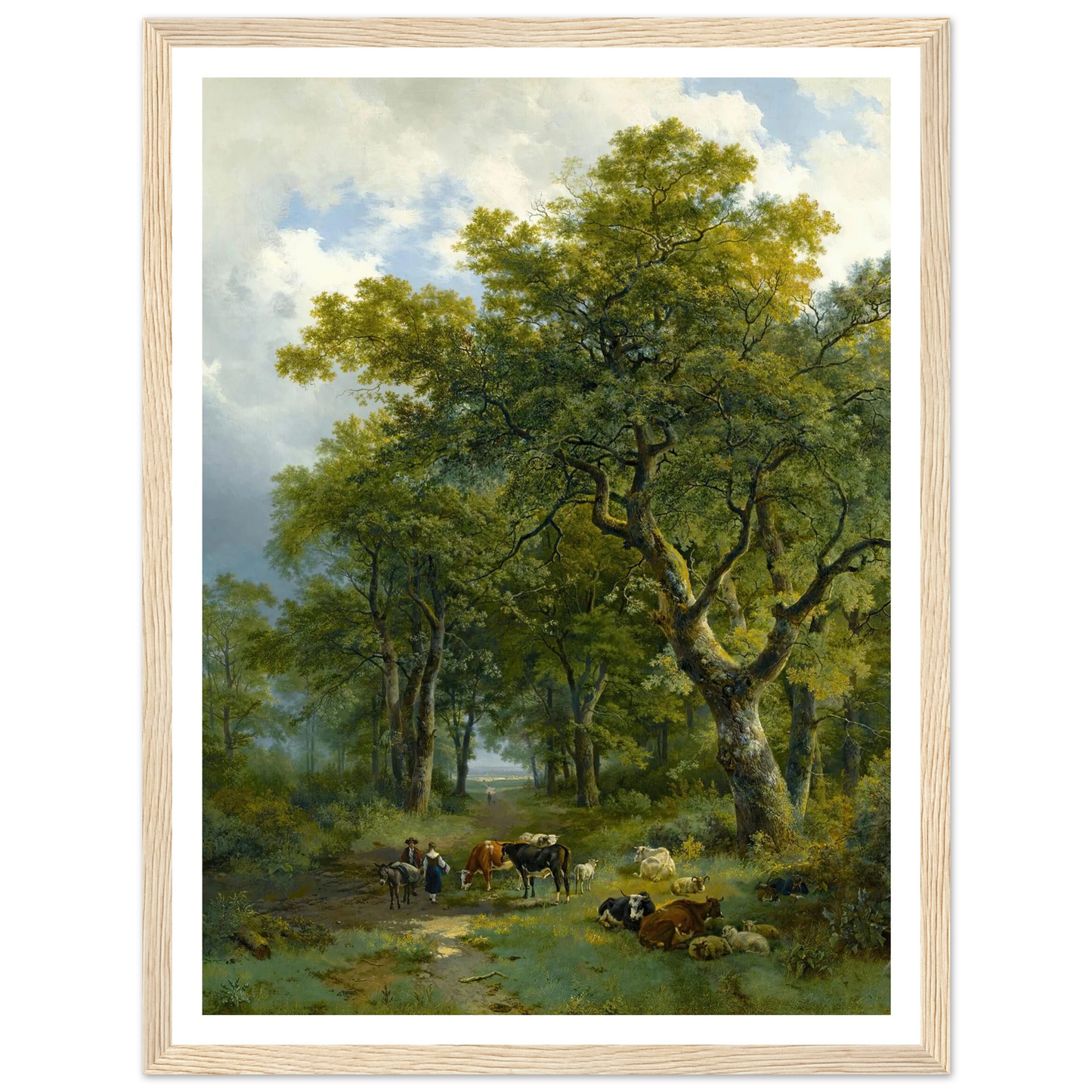 A Wooded Path (1833) Art Print | Barend Cornelis Koekkoek - Framed Poster - 30x40 cm / 12x16″ - Black frame