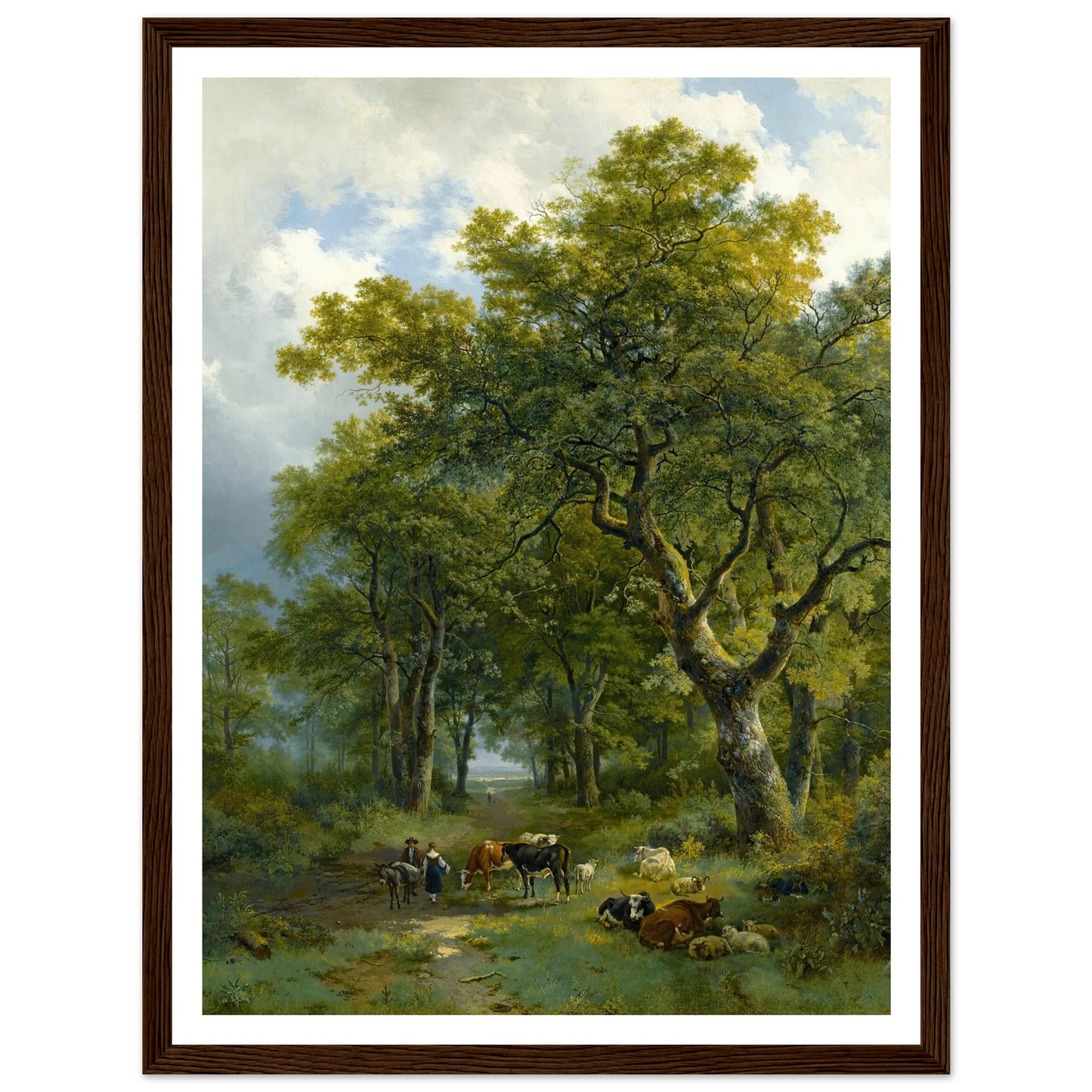 A Wooded Path (1833) Art Print | Barend Cornelis Koekkoek - Framed Poster - 30x40 cm / 12x16″ - Black frame
