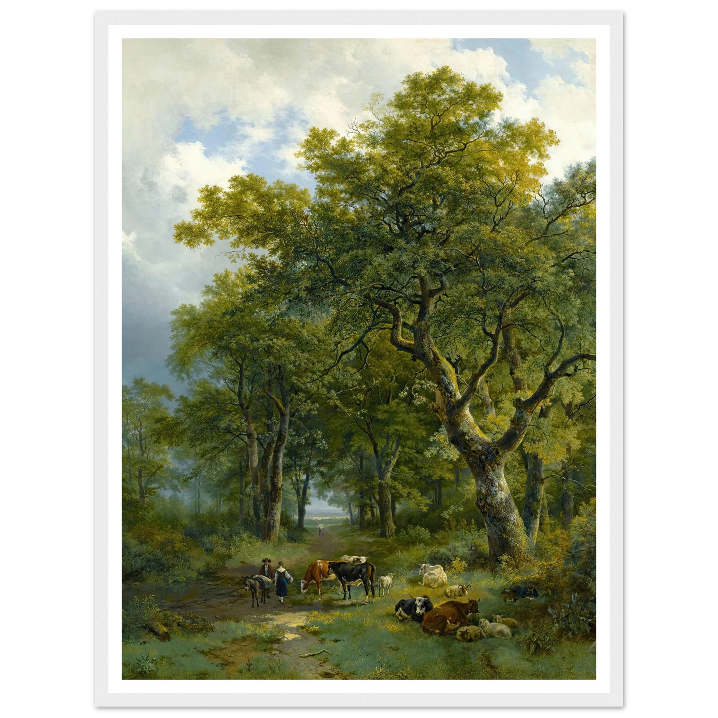A Wooded Path (1833) Art Print | Barend Cornelis Koekkoek - Framed Poster - 30x40 cm / 12x16″ - Black frame