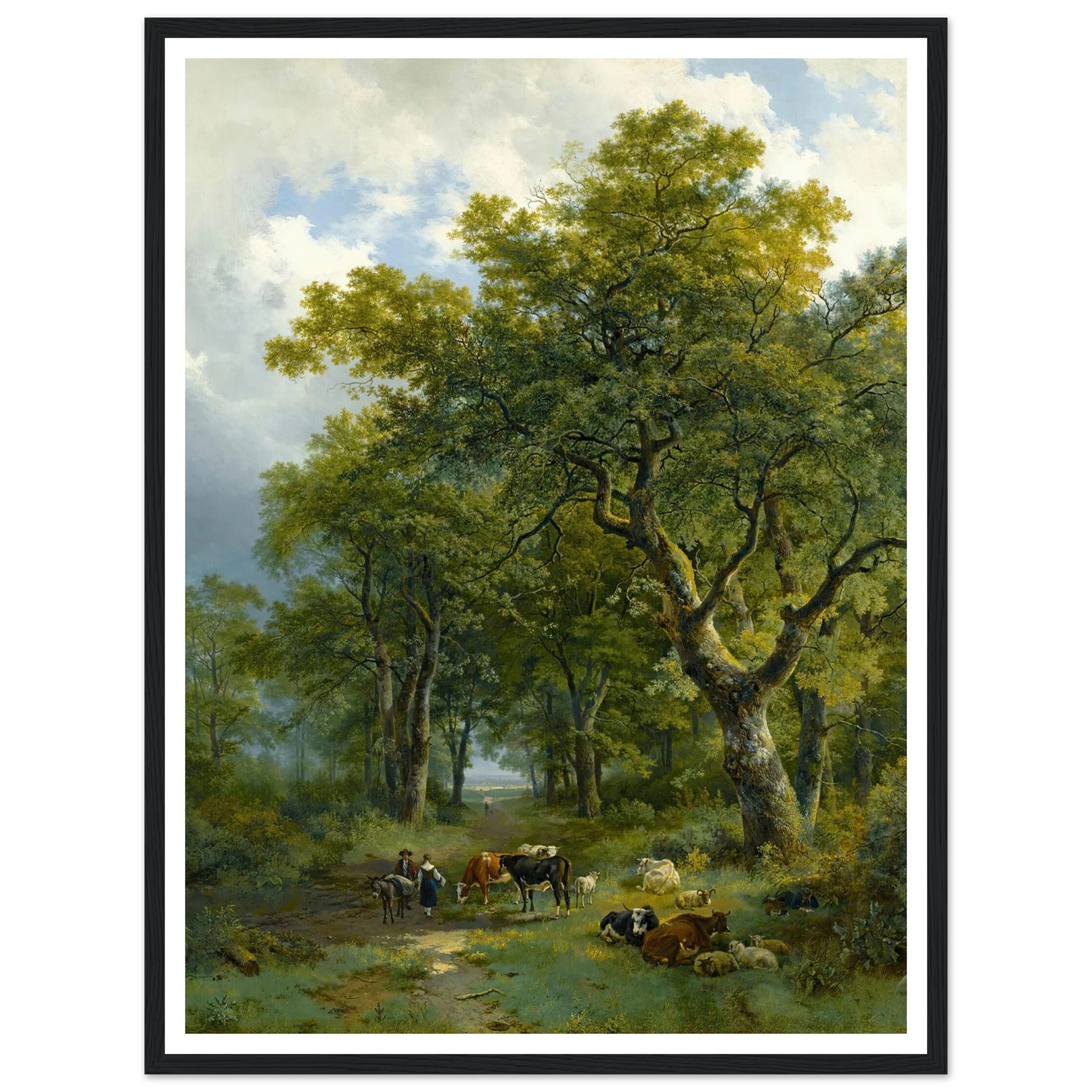 A Wooded Path (1833) Art Print | Barend Cornelis Koekkoek - Framed Poster - 30x40 cm / 12x16″ - Black frame
