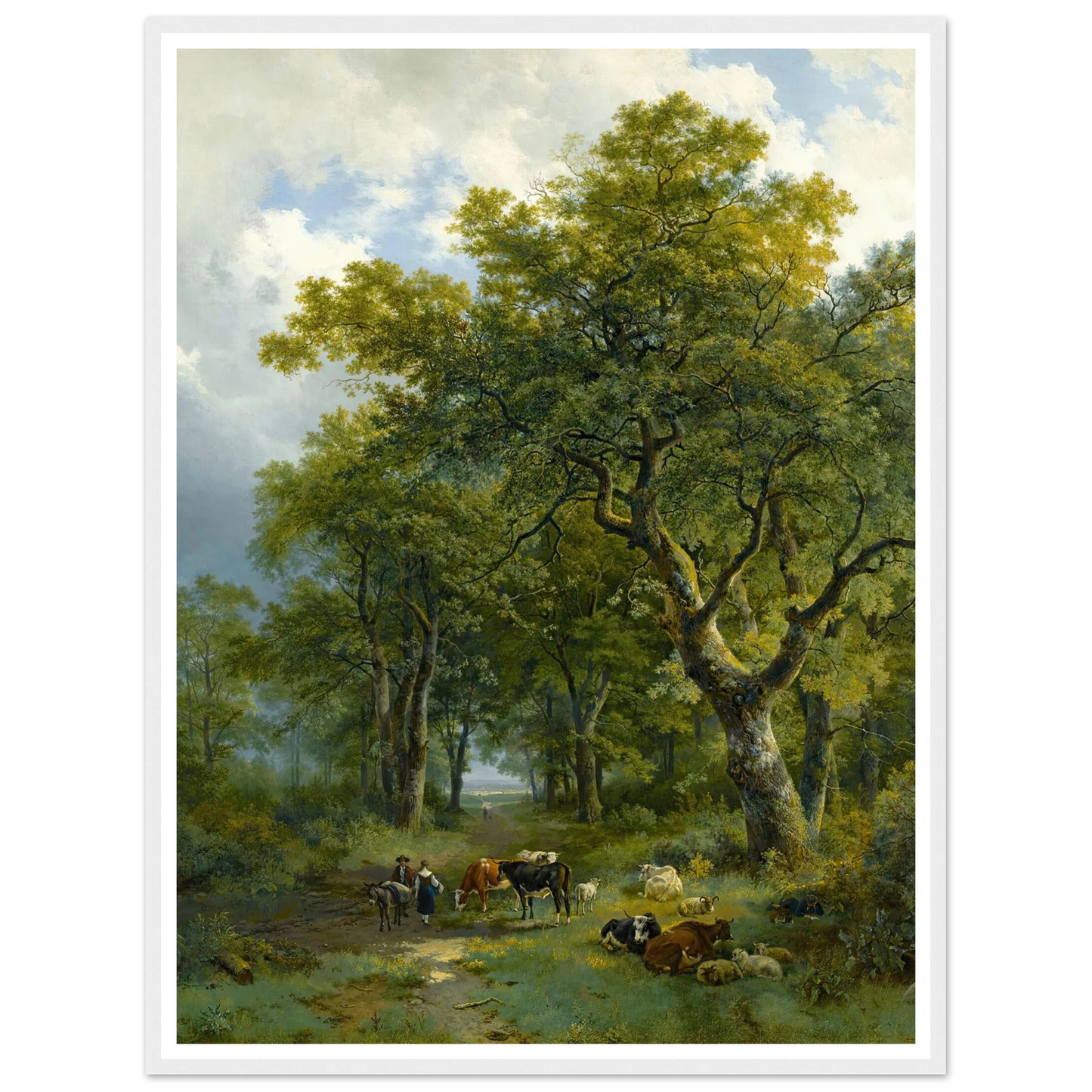 A Wooded Path (1833) Art Print | Barend Cornelis Koekkoek - Framed Poster - 30x40 cm / 12x16″ - Black frame