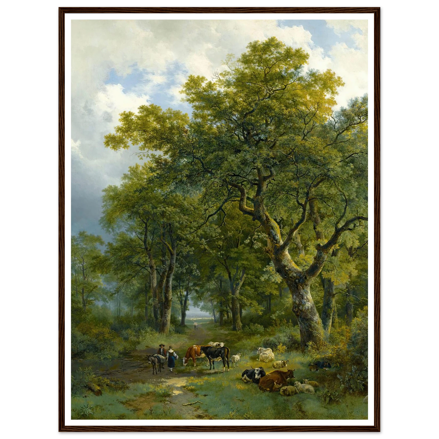 A Wooded Path (1833) Art Print | Barend Cornelis Koekkoek - Framed Poster - 30x40 cm / 12x16″ - Black frame