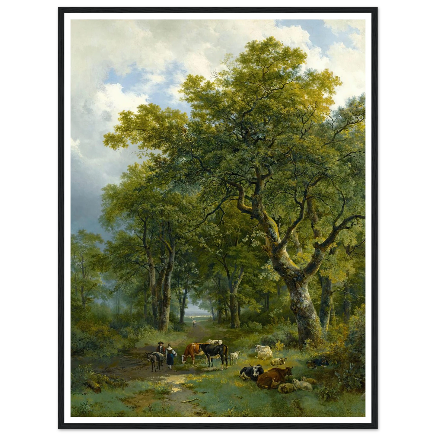 A Wooded Path (1833) Art Print | Barend Cornelis Koekkoek - Framed Poster - 30x40 cm / 12x16″ - Black frame