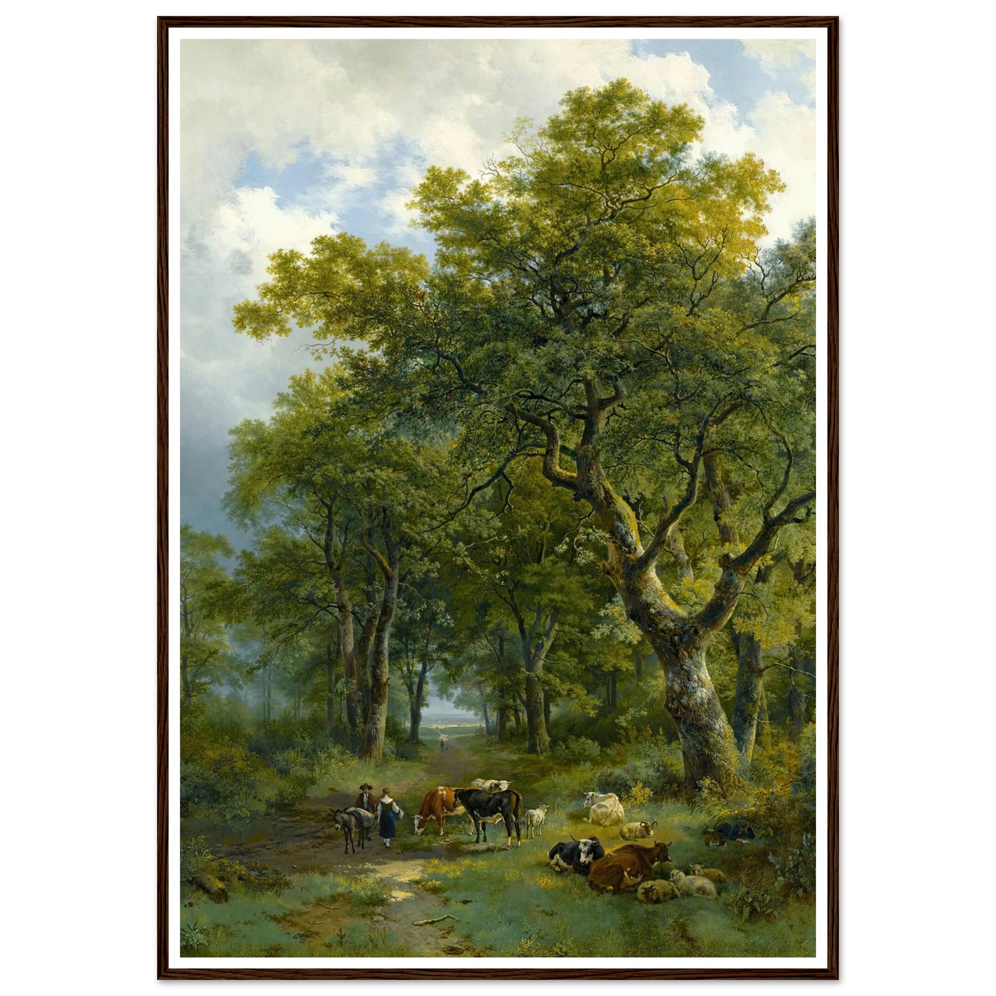 A Wooded Path (1833) Art Print | Barend Cornelis Koekkoek - Framed Poster - 30x40 cm / 12x16″ - Black frame