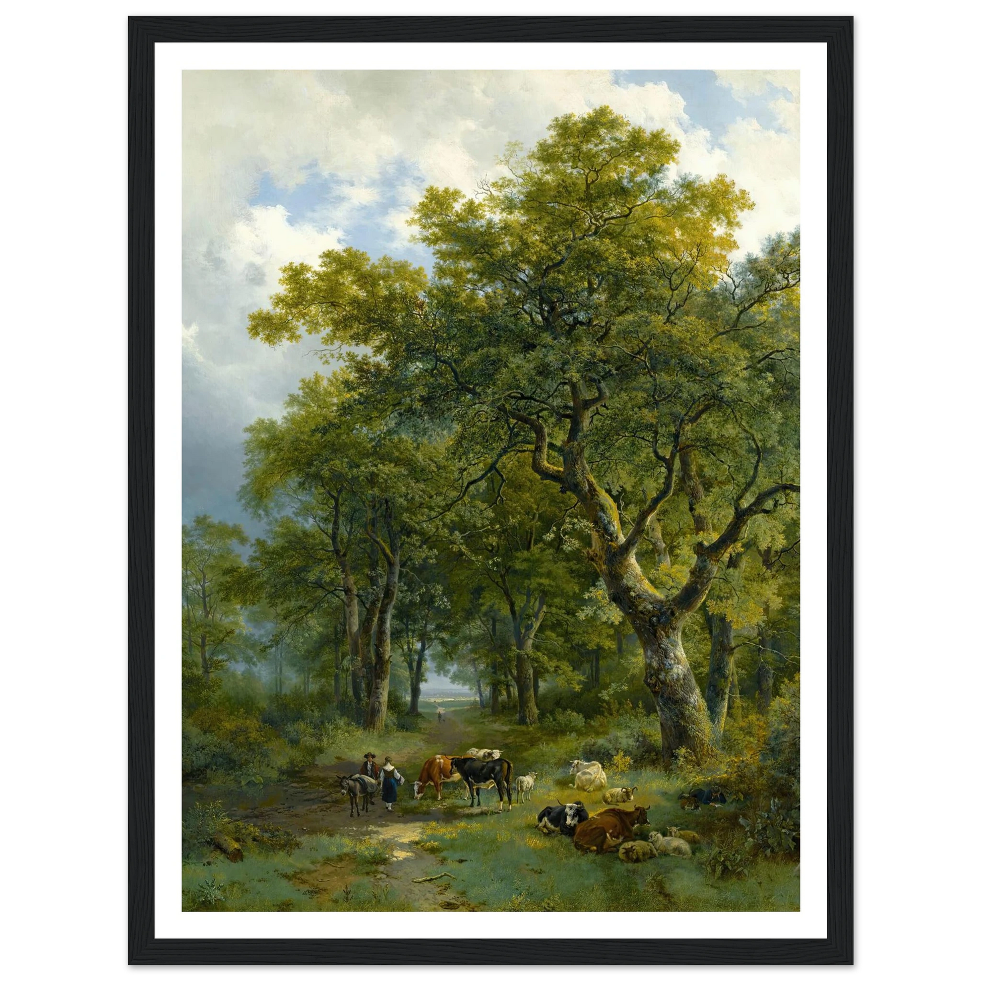A Wooded Path (1833) Art Print | Barend Cornelis Koekkoek - Framed Poster - 30x40 cm / 12x16″ - Black frame