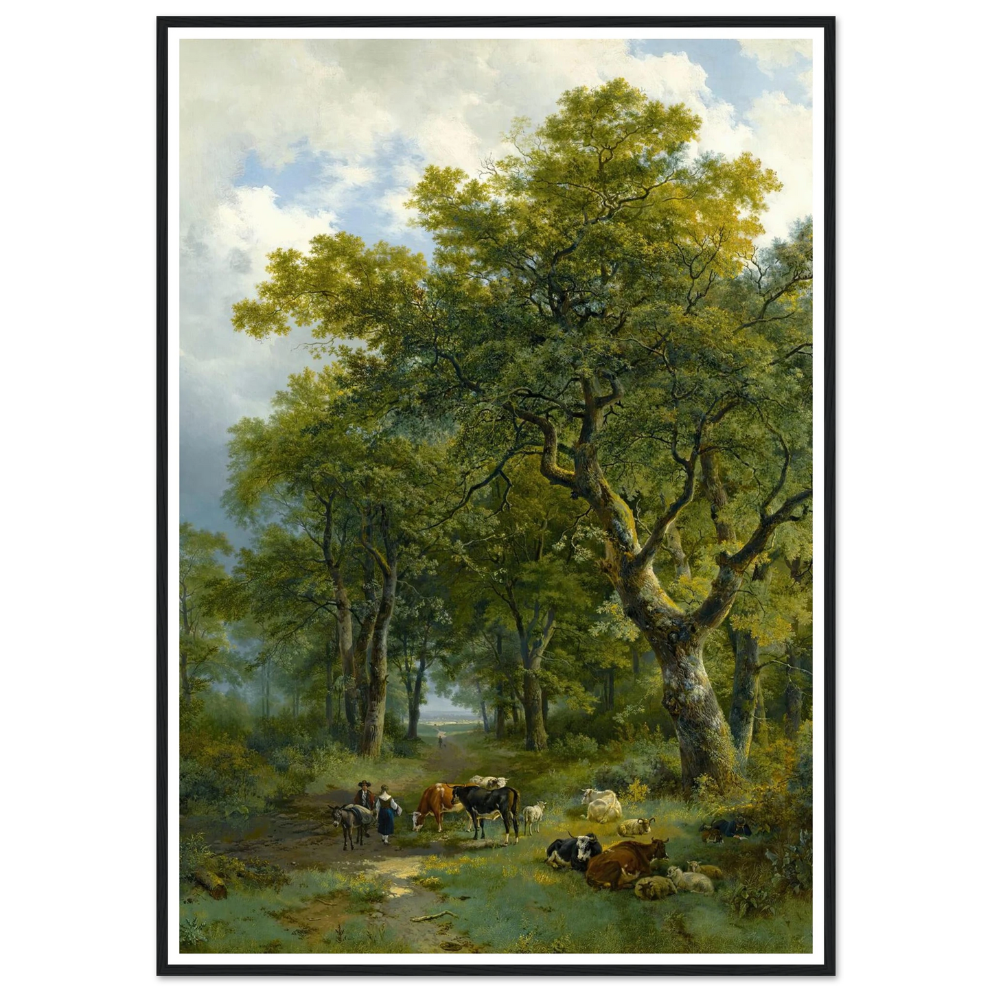 A Wooded Path (1833) Art Print | Barend Cornelis Koekkoek - Framed Poster - 30x40 cm / 12x16″ - Black frame