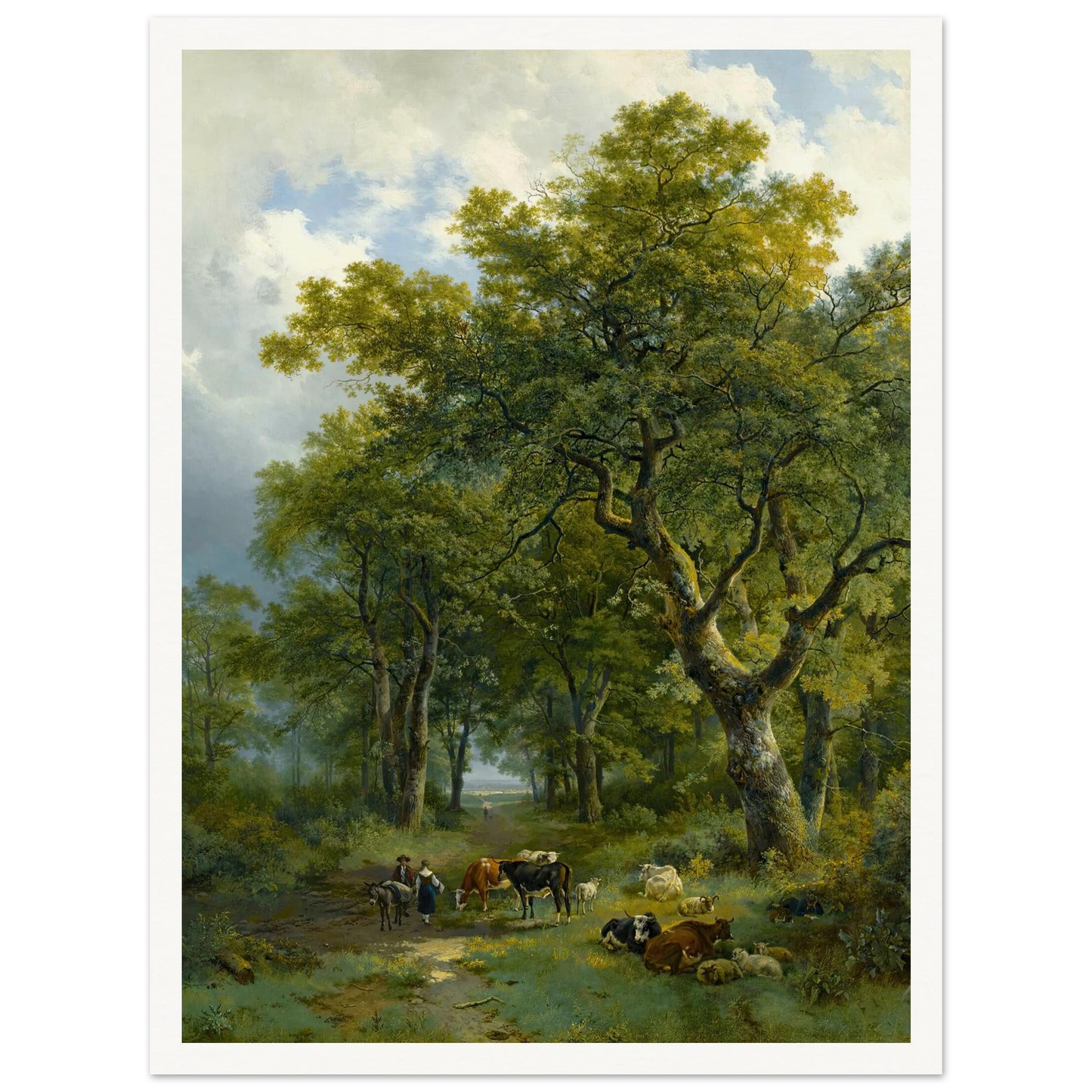 A Wooded Path (1833) Art Print | Barend Cornelis Koekkoek - Framed Poster - 30x40 cm / 12x16″ - Black frame